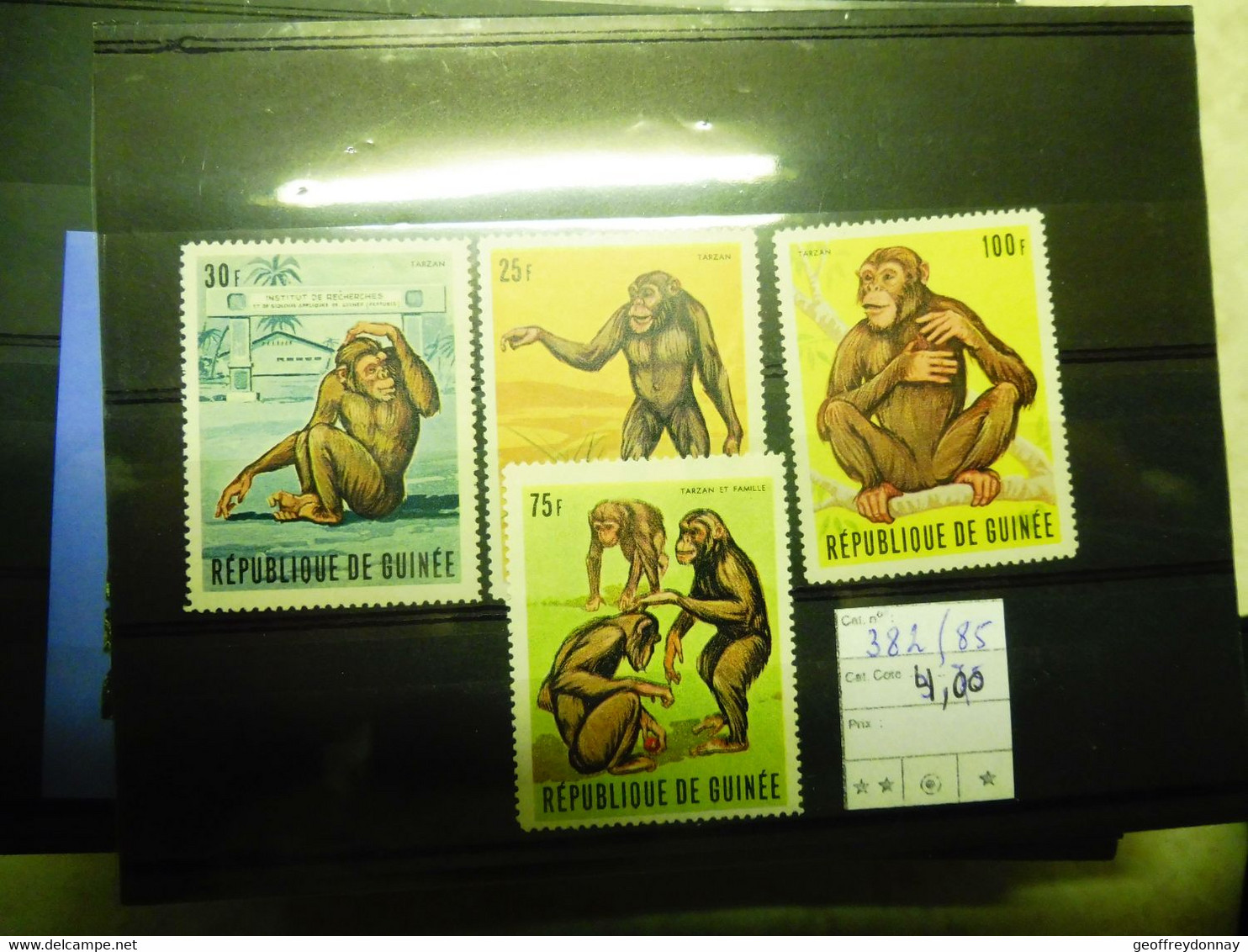 Guinée   Animaux Animals Dieren   Parfait Etat  Neuf Mnh  ** 382/385 - Scimpanzé