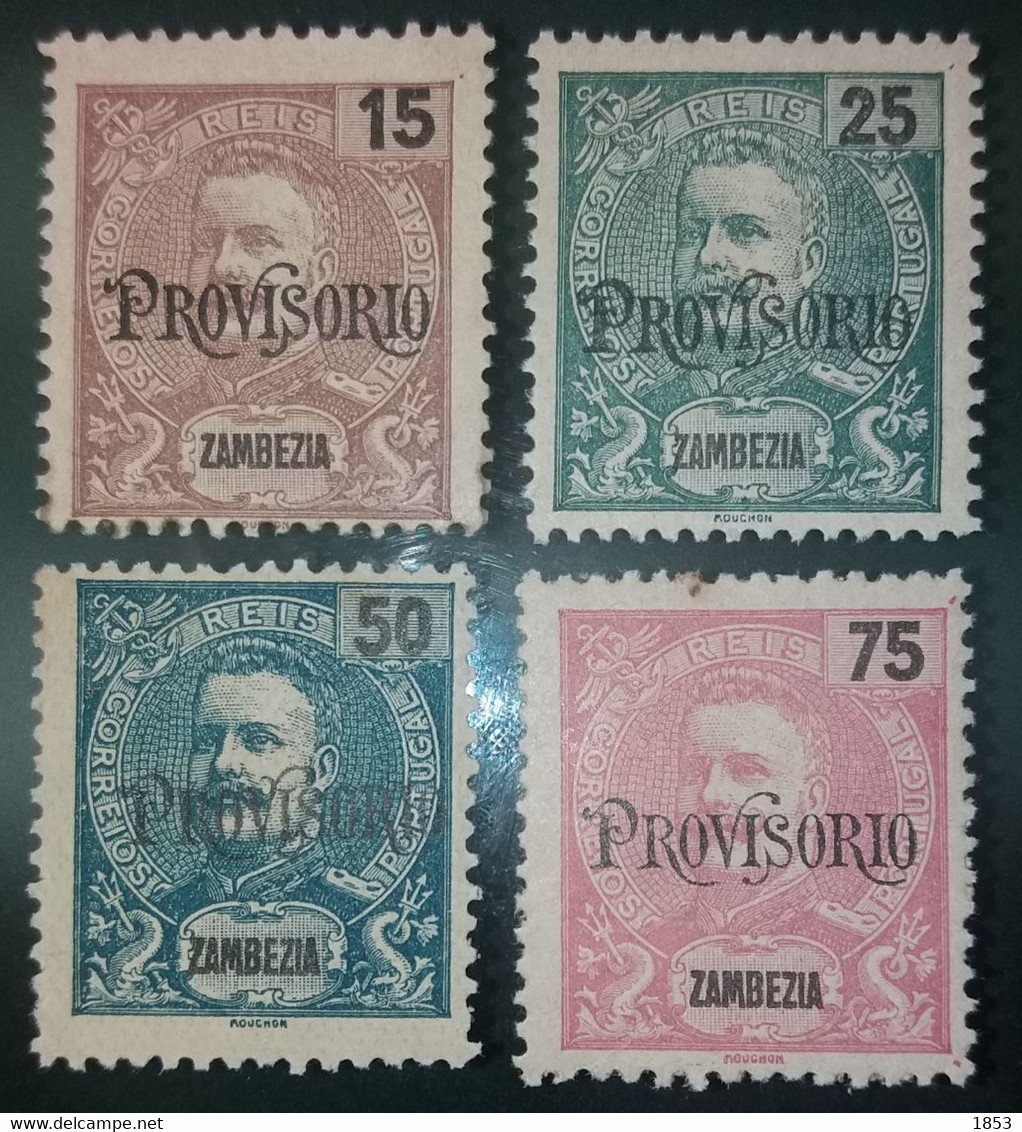 D.CARLOS I , COM SOBRECARGA PROVISÓRIO CE42/45 SERIE COMPLETA - Sambesi (Zambezi)