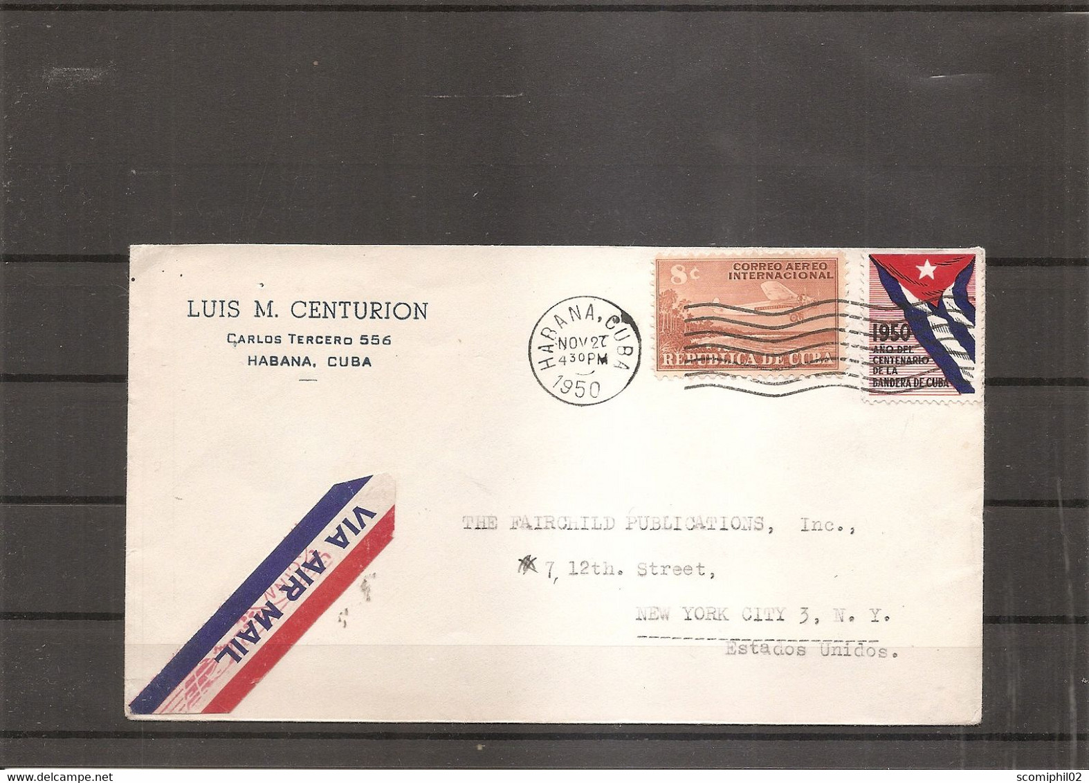 Cuba ( Lettre Par Avion De 1950 De LaHavane Vers Les USA à Voir) - Lettres & Documents