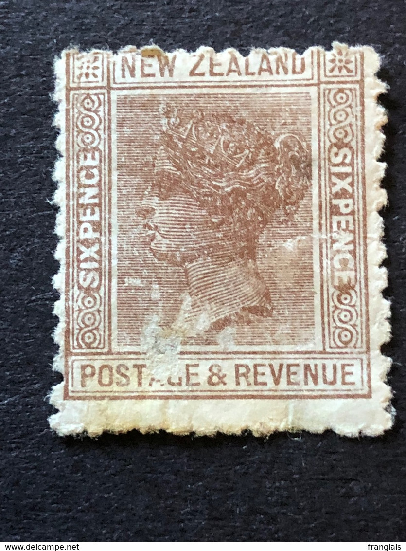 New Zealand. 1882. 6d Brown MH* - Ongebruikt