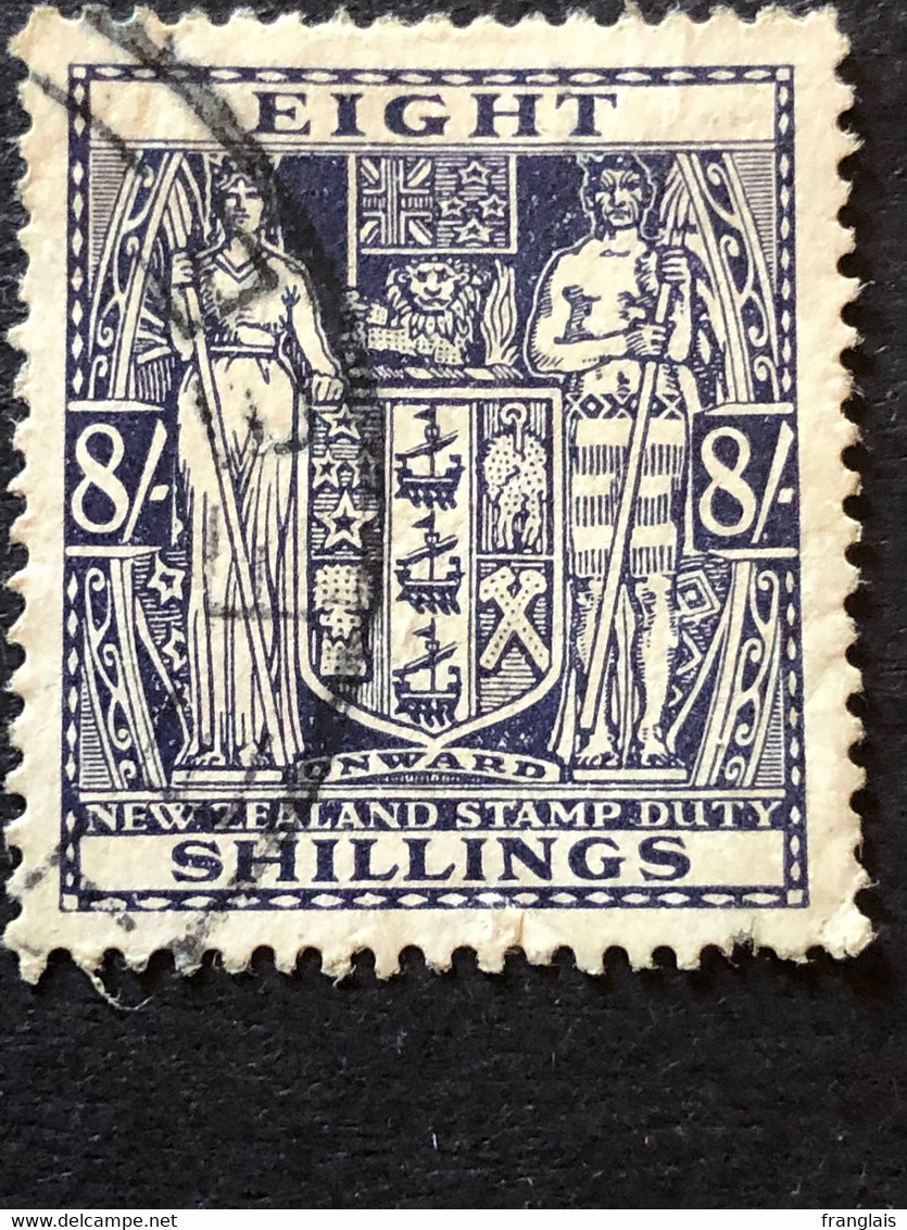 New Zealand. 8s Slate Violet FU - Steuermarken/Dienstmarken