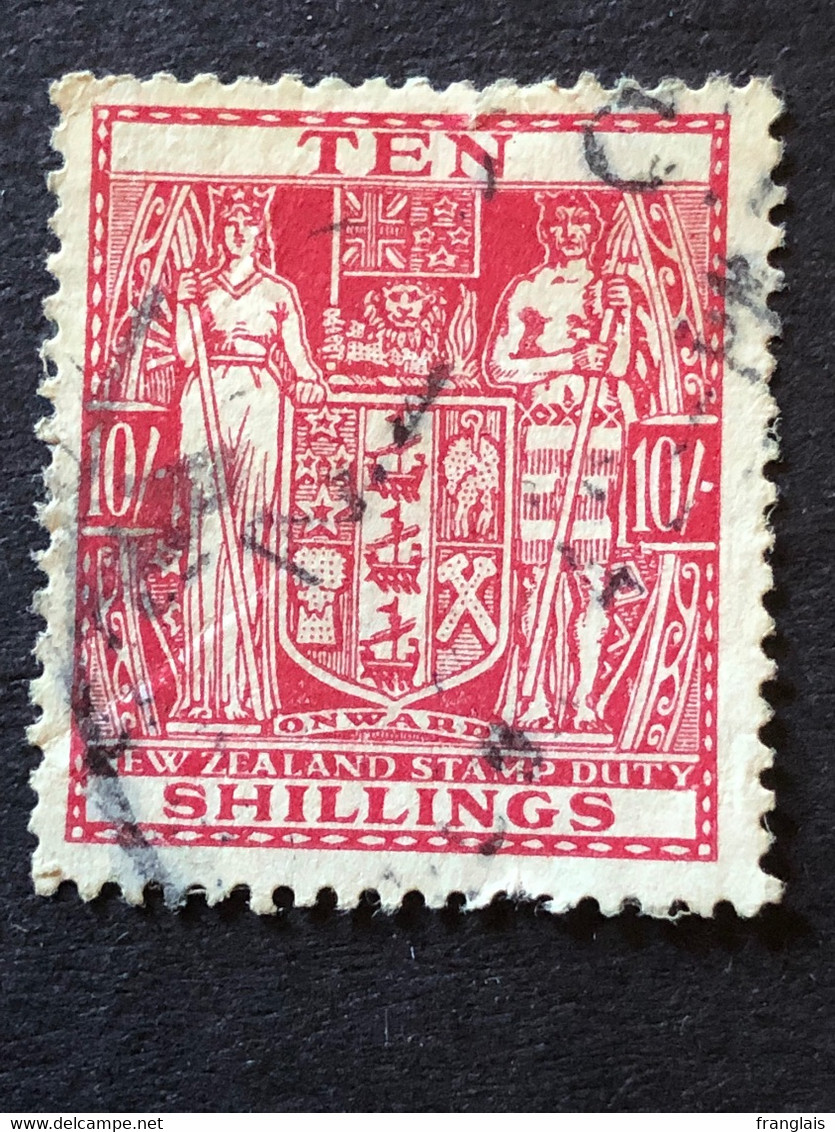 New Zealand. 10s Red FU - Steuermarken/Dienstmarken