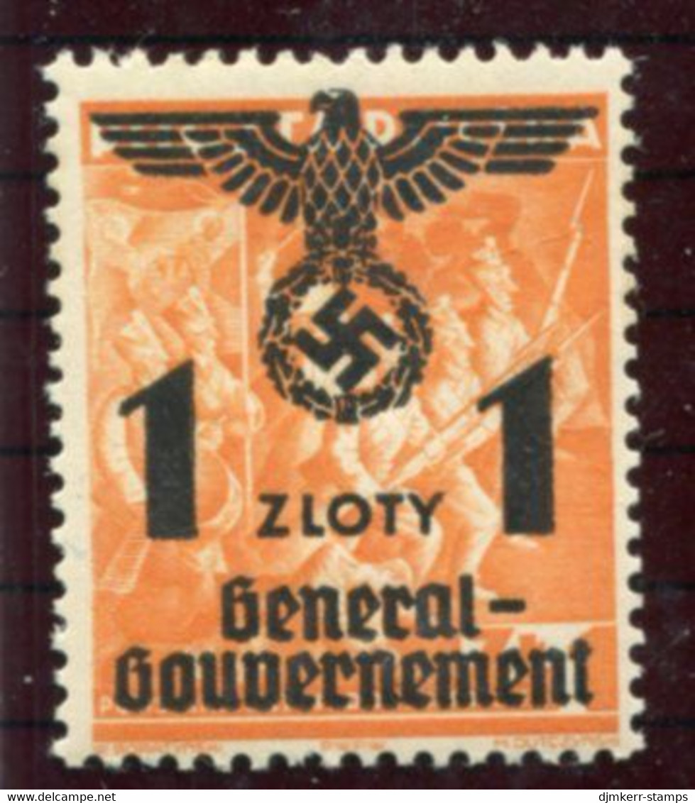 GENERAL GOVERNMENT 1940  Overprint 1 Zl. / 1 Zl...MNH / **   Michel 27 - Occupation 1938-45
