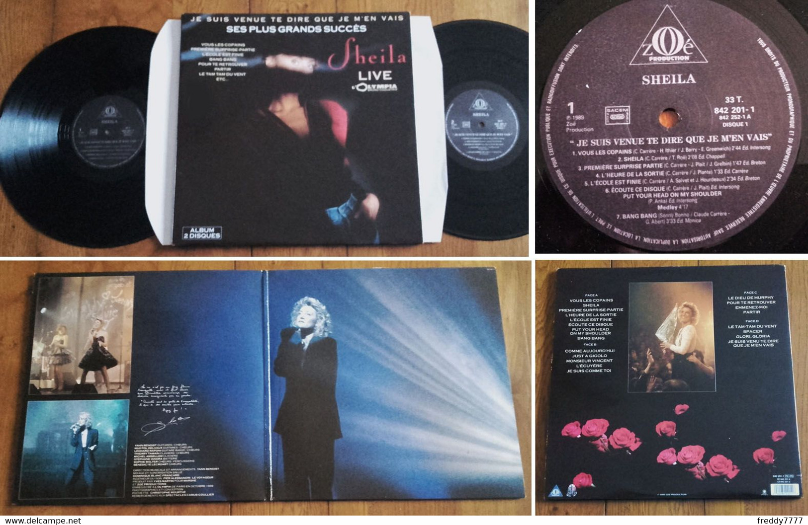 RARE French DOUBLE LP 33t RPM (12") SHEILA A L'OLYMPIA «Je Suis Venue Te Dire Que Je M'en Vais» (Serge Gainsbourg, 1989) - Collector's Editions