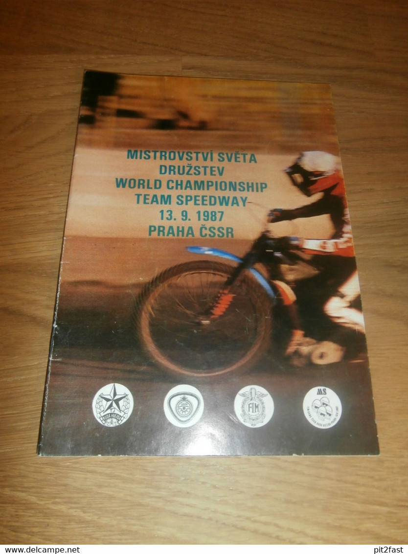 Speedway WM Prag / Praha , 13.9.1987, Programmheft / Programm / Rennprogramm , Program !!! - Motorräder