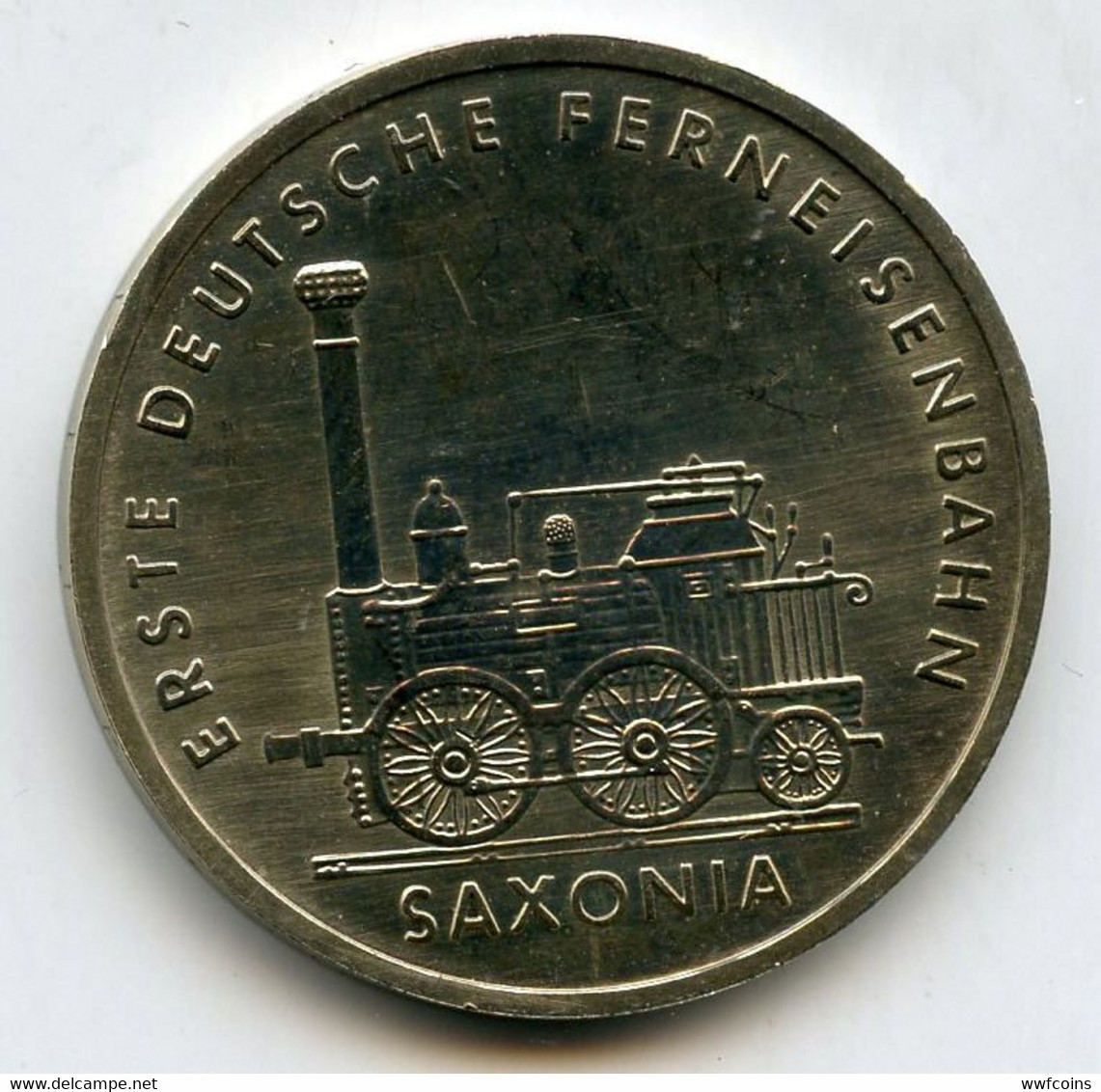 GERMANIA DDR 5 M 1988 CU-NI MARCHI SAXONIA SASSONIA ERSTE LOCOMOTIVA TRENO VAPORE - 5 Marcos