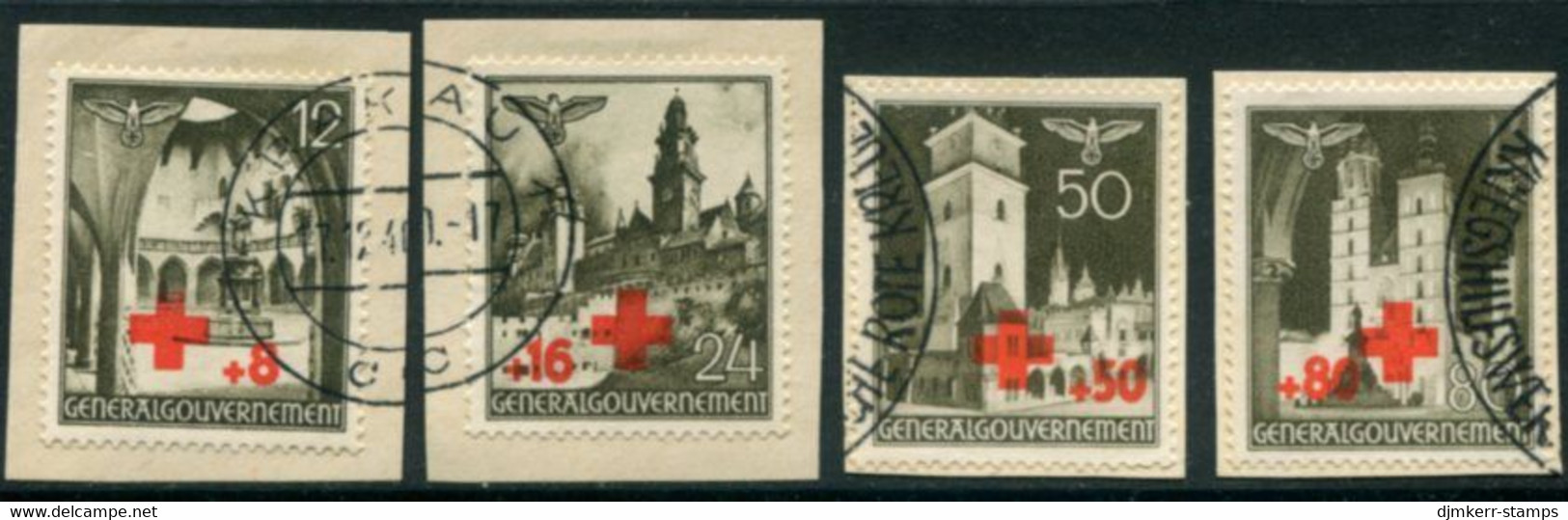 GENERAL GOVERNMENT 1940  Red Cross Used   Michel 52-55 - Generalregierung