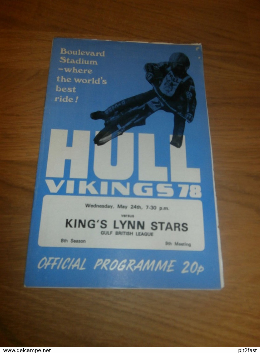 Speedway King's Lynn 24.5.1978 , Programmheft / Programm / Rennprogramm , Program !!! - Motos