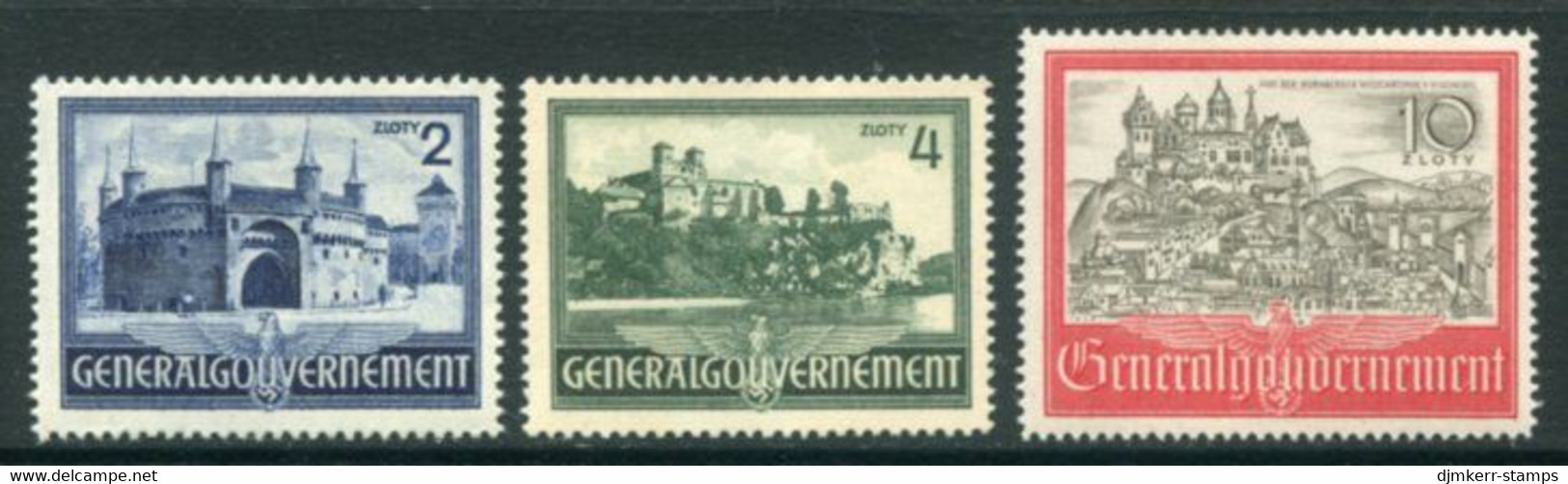 GENERAL GOVERNMENT 1941 Buildings  MNH / **   Michel 63-65 - Occupation 1938-45