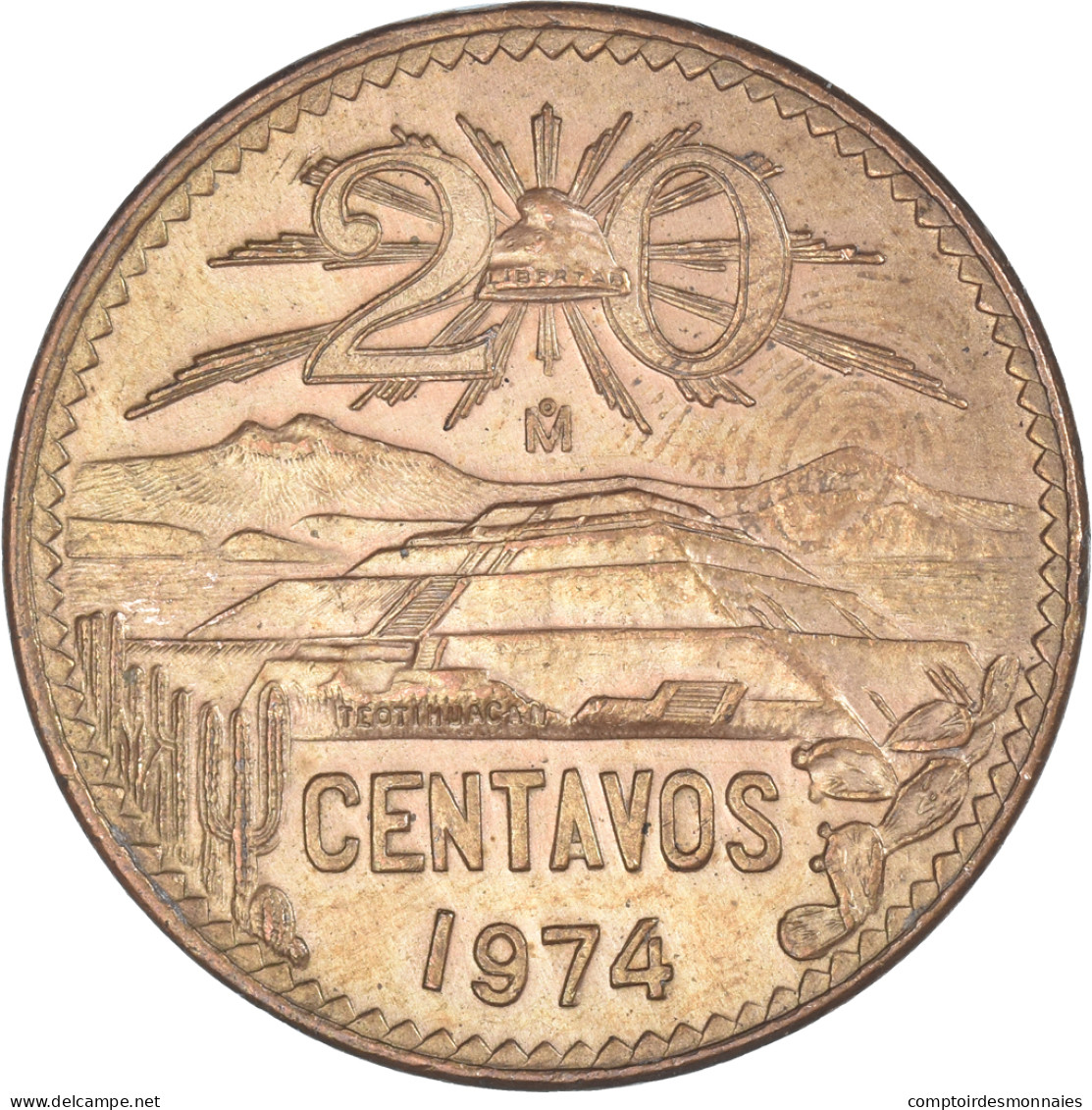 Monnaie, Mexique, 20 Centavos, 1974 - Mexique