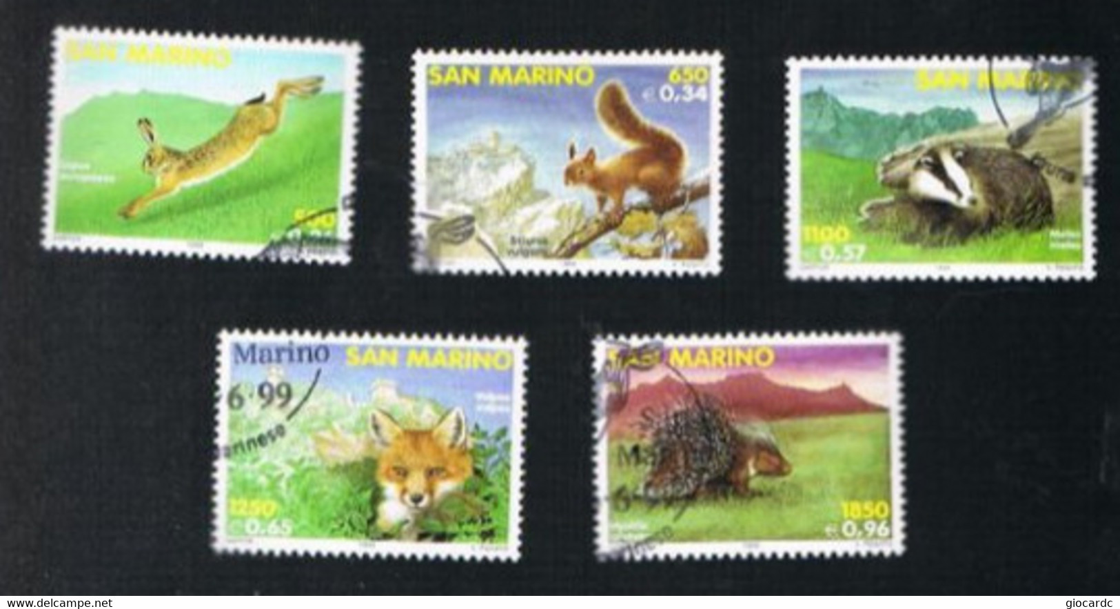 SAN MARINO - UN 1683.1687 - 1999 FAUNA LOCALE   (COMPLET SET OF 5)  - USED° - Gebraucht