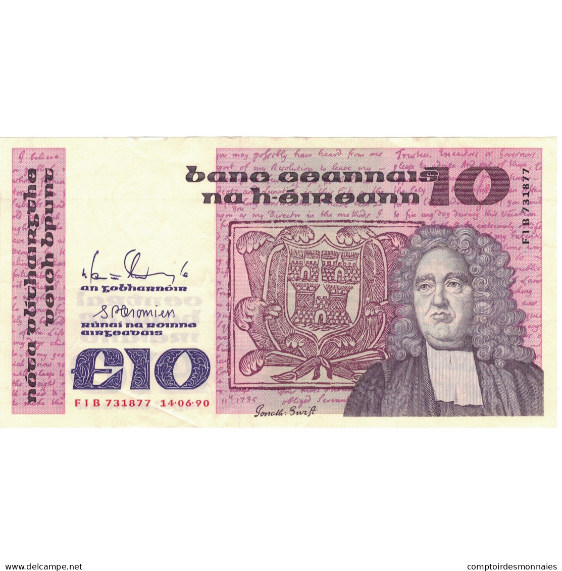 Billet, République D'Irlande, 10 Pounds, 1990, 1990-03-01, KM:72a, SUP+ - Ierland