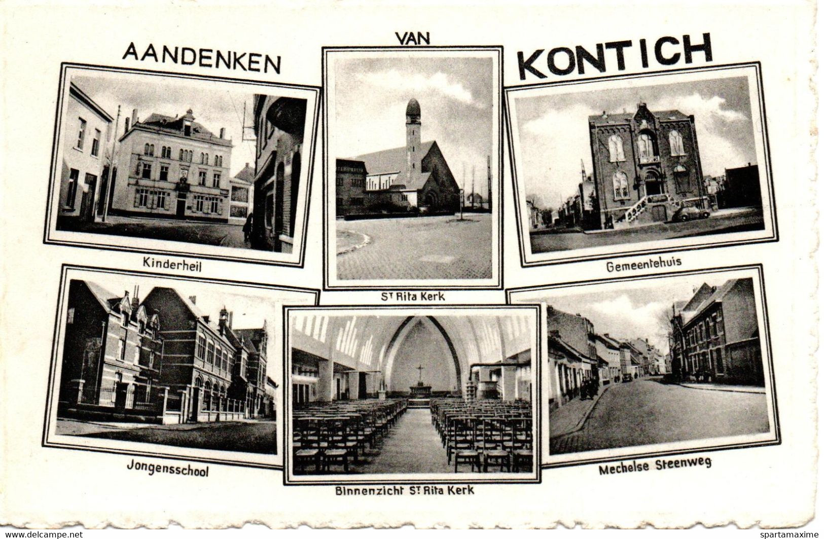 Prentbriefkaart Kontich - Aandenken Van Kontich (verzonden, Postzegel Ontbreekt) - Kontich