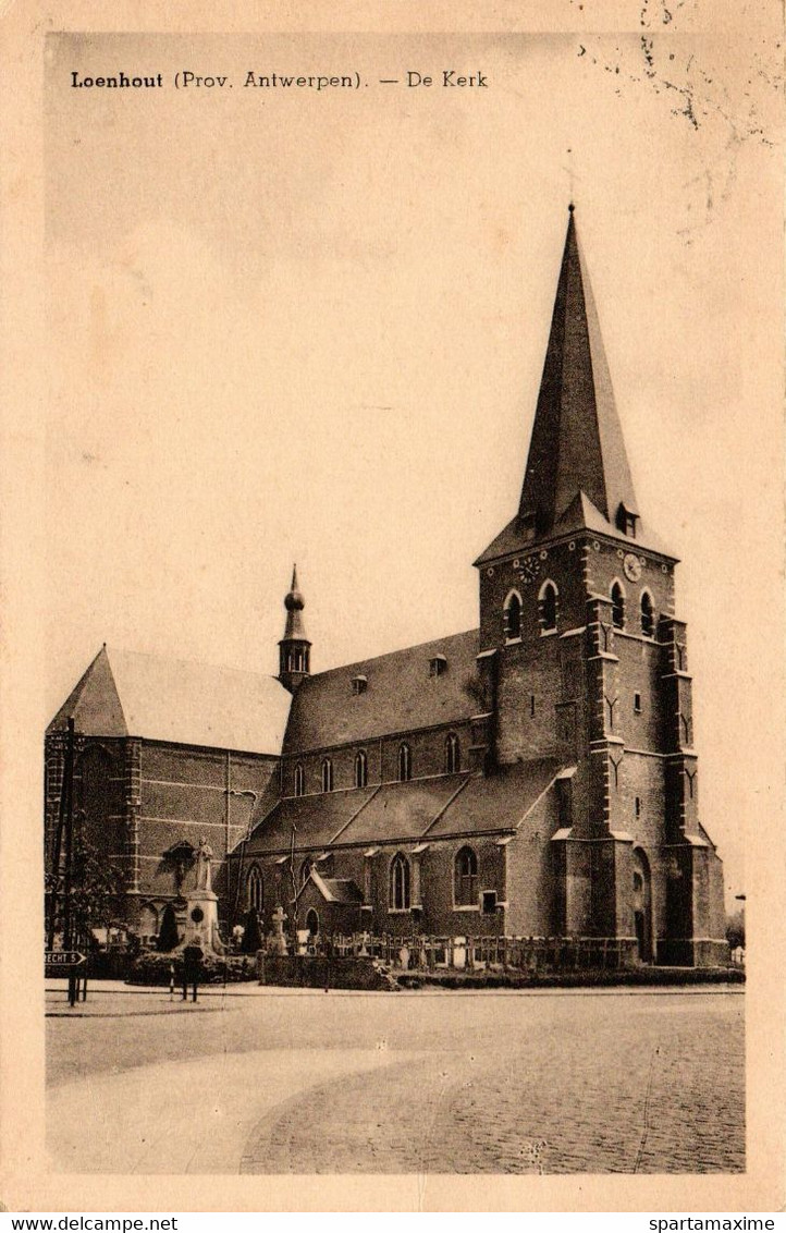 Prentbriefkaart Loenhout - De Kerk (verzonden) - Wuustwezel