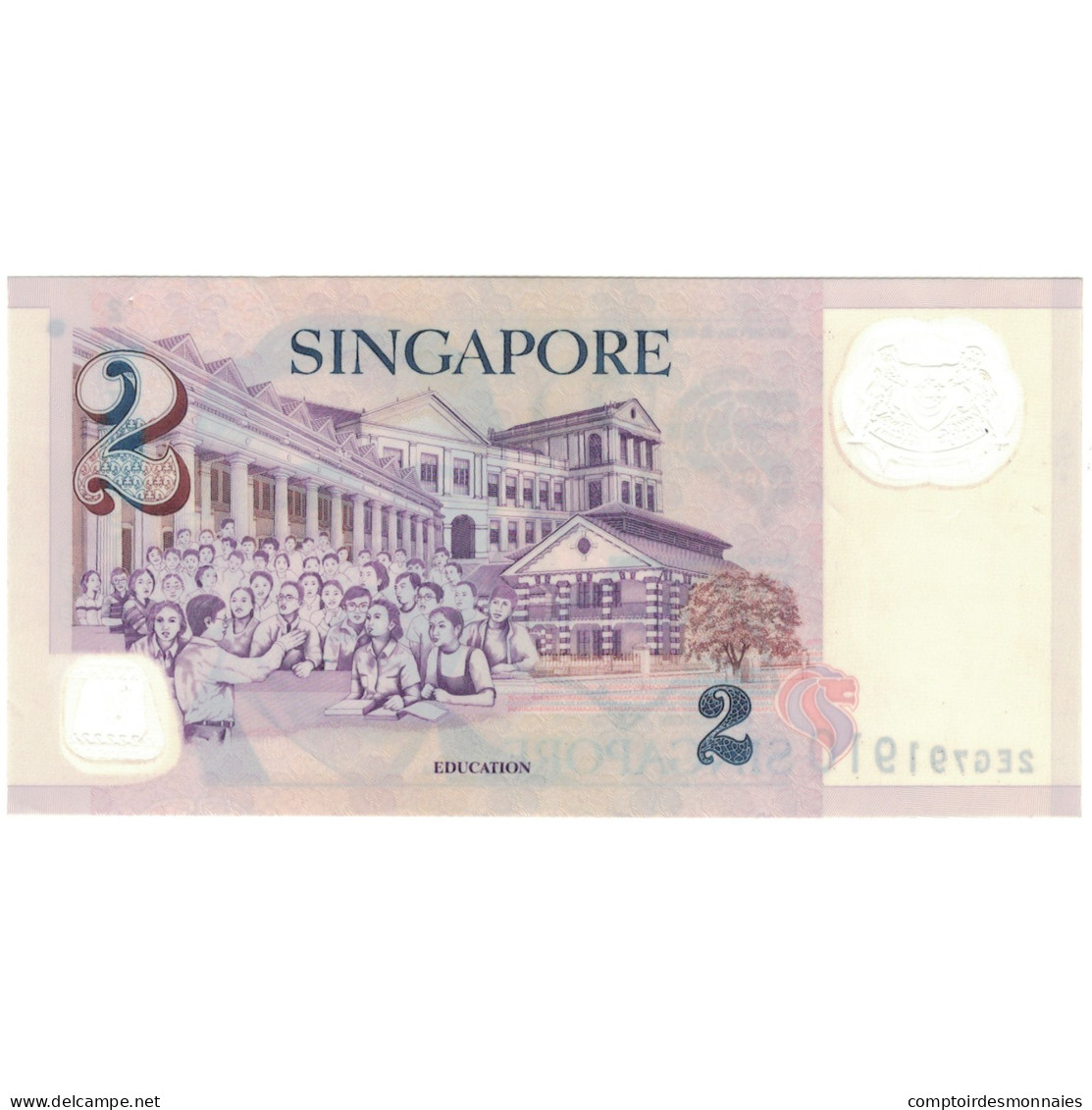 Billet, Singapour, 2 Dollars, KM:46, SUP+ - Singapore