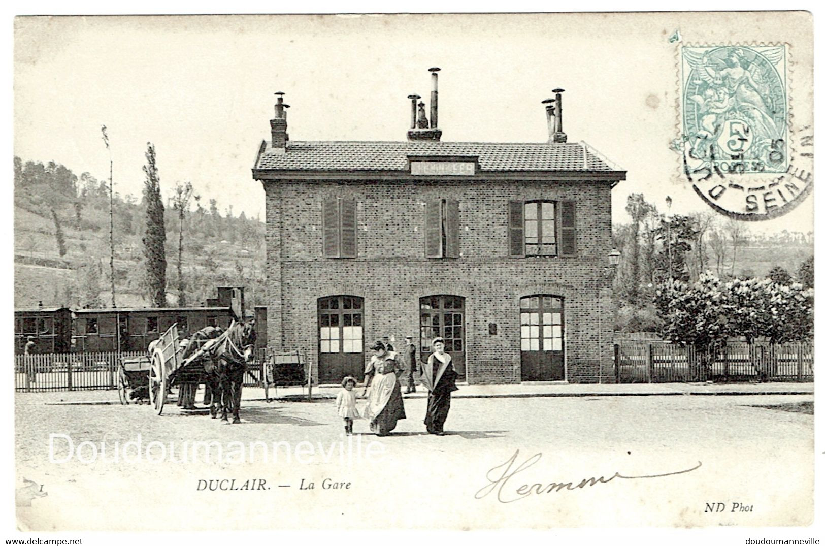 CPA - 76 - DUCLAIR - La Gare ***ATTELAGE*** - Duclair