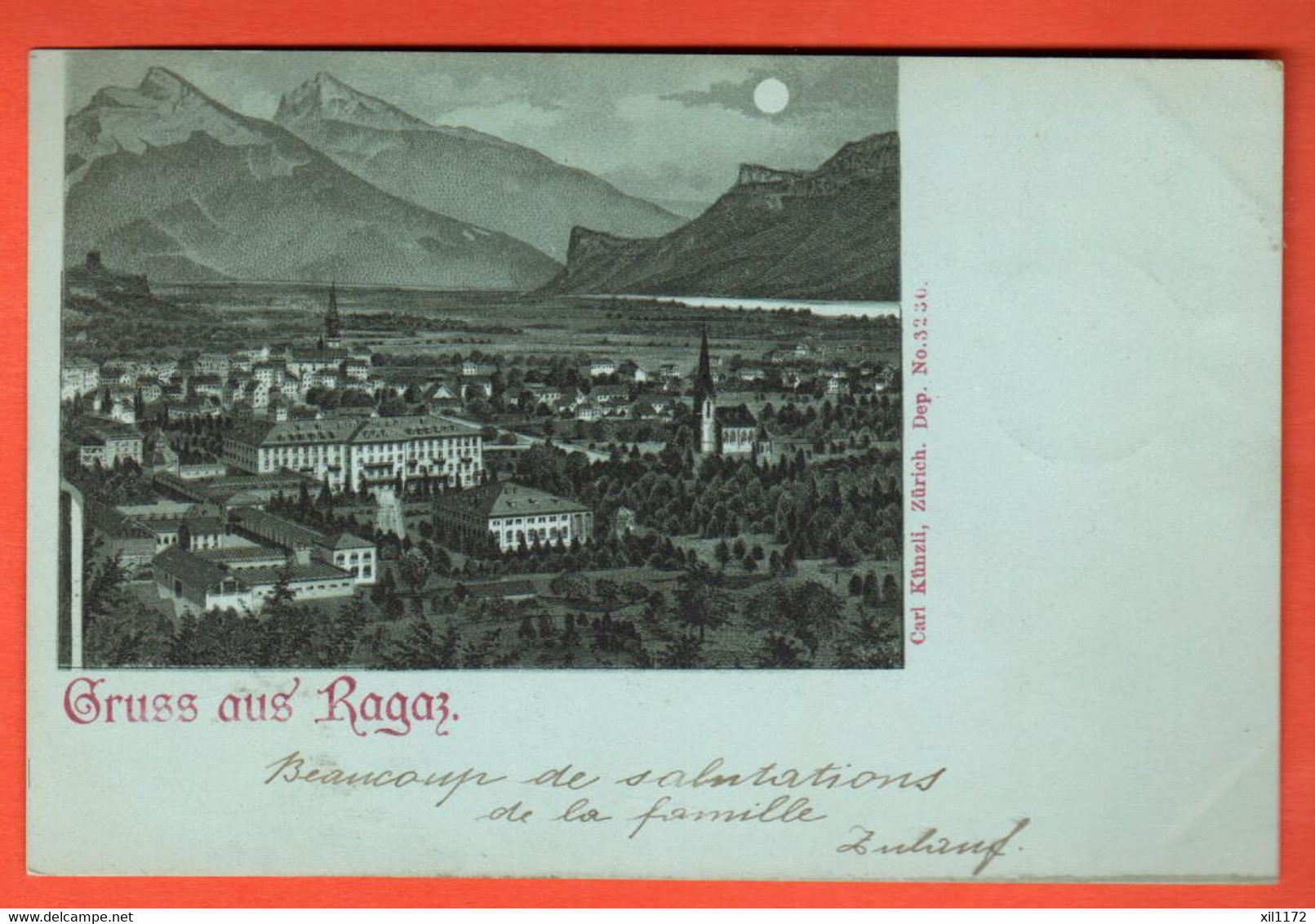 TGR-40  Gruss Aus Ragaz  Gelaufen Pfäfers-Dorf  1898  Pionier - Pfäfers