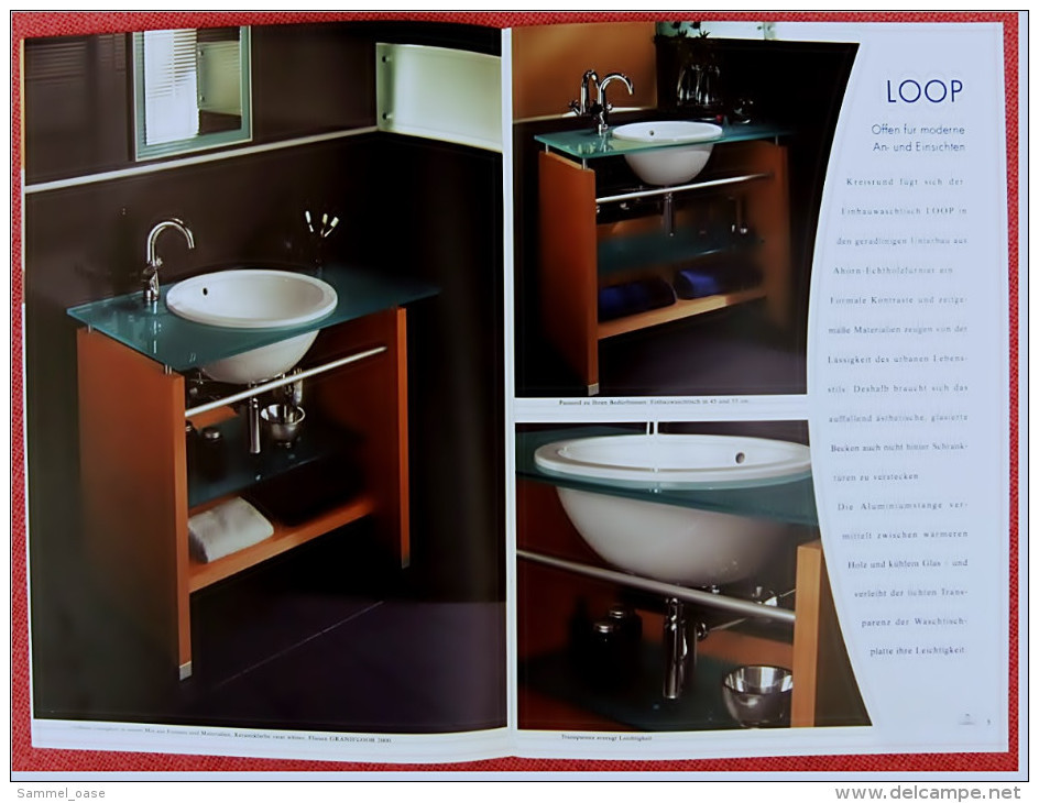 5 X Villeroy & Boch Prospekt Ca. 2003  -  Sohony Waschbecken - Loop Möbel Waschtische  - Geschirr Easy Collection - Catalogues