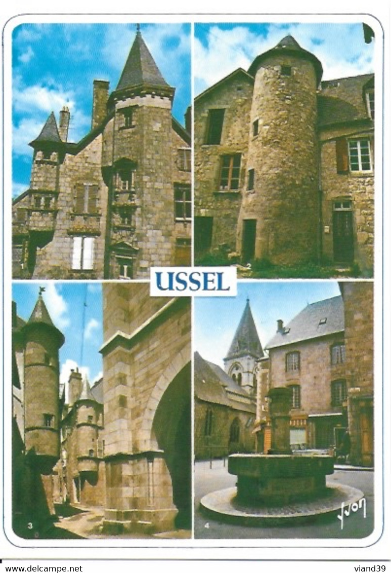 Ussel - Multi Vues : Hôtel Des Ducs De Ventadour, Tour Vieux Quartier, Vieilles Maisons, Vieille Fontaine - Non écrite - Ussel