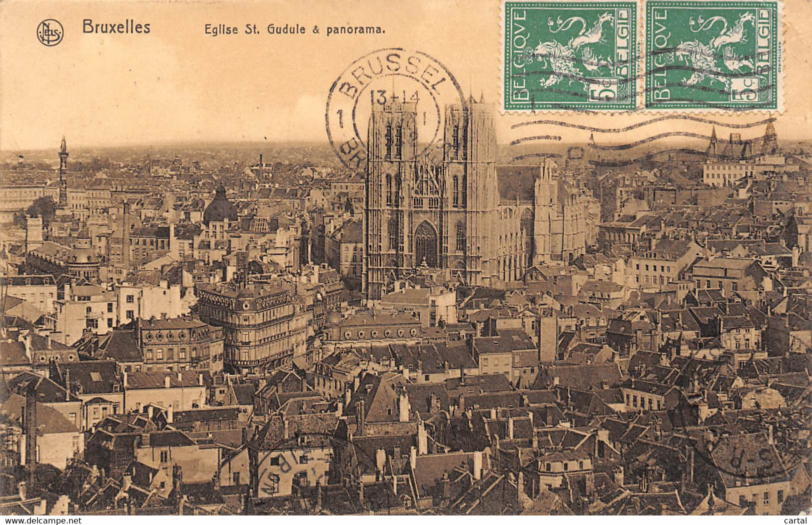 BRUXELLES - Eglise St. Gudule & Panorama. - Panoramische Zichten, Meerdere Zichten
