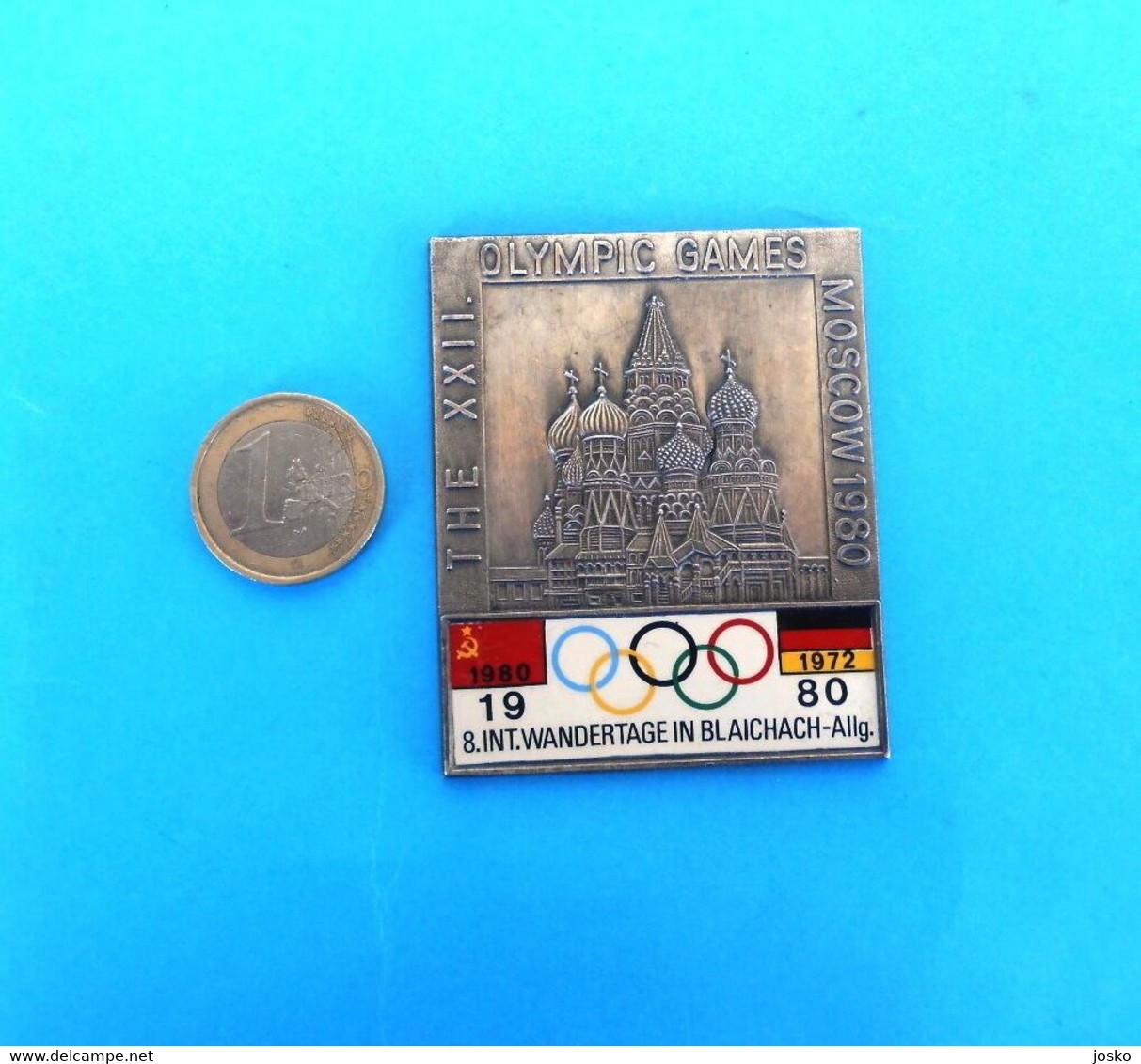 THE XXII OLYMPIC GAMES MOSCOW 1980.-1972. 8. Int. Wandertage In Blaichach - Allg - Germany Nice Rare Plaque - Bekleidung, Souvenirs Und Sonstige