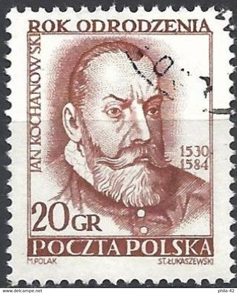 Poland 1953 - Mi 821A - YT 723 ( Jan Kochanowski, Poet ) - Ecrivains