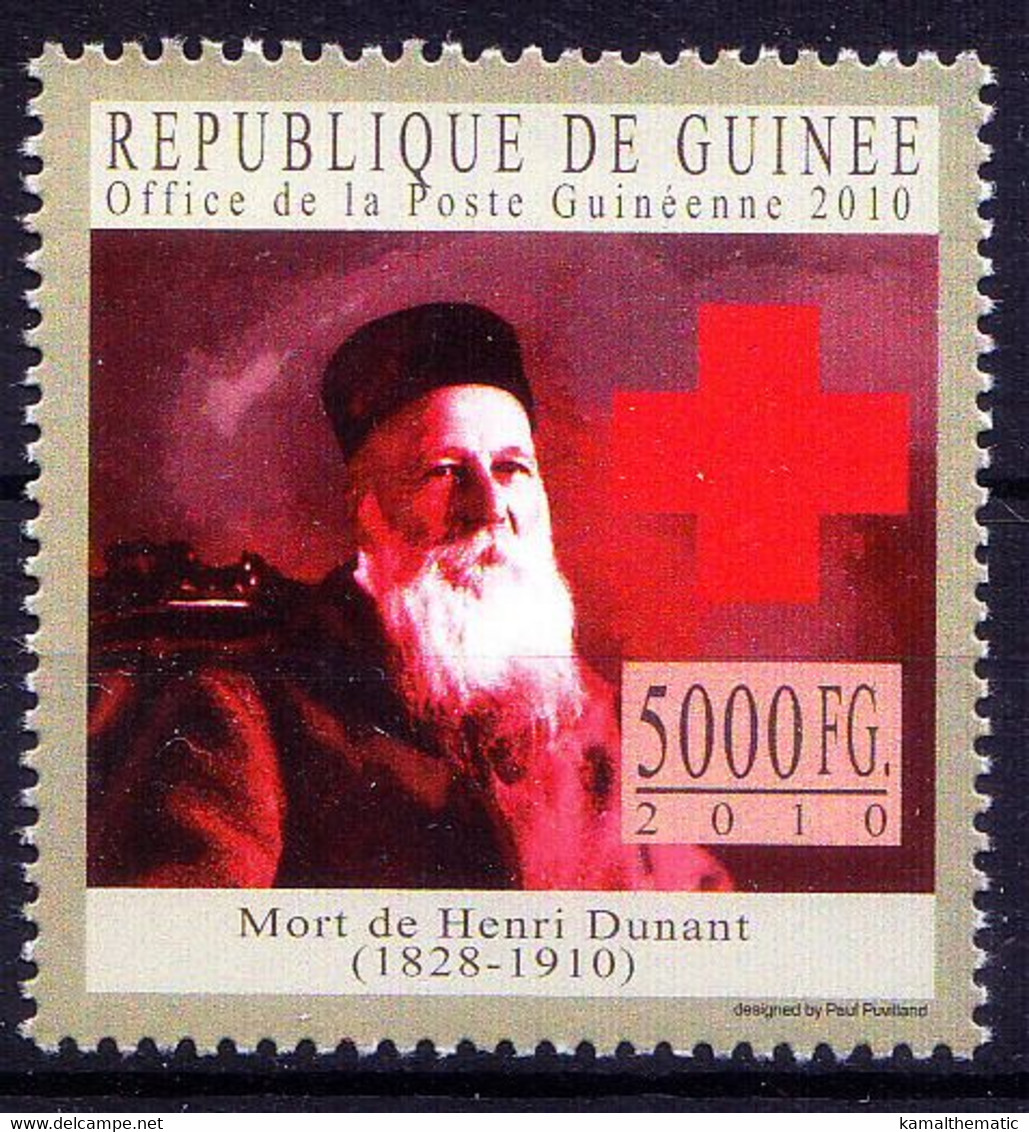 Guinea 2010 MNH, Nobel Peace, H. Dunant, Red Cross Founder - Henry Dunant