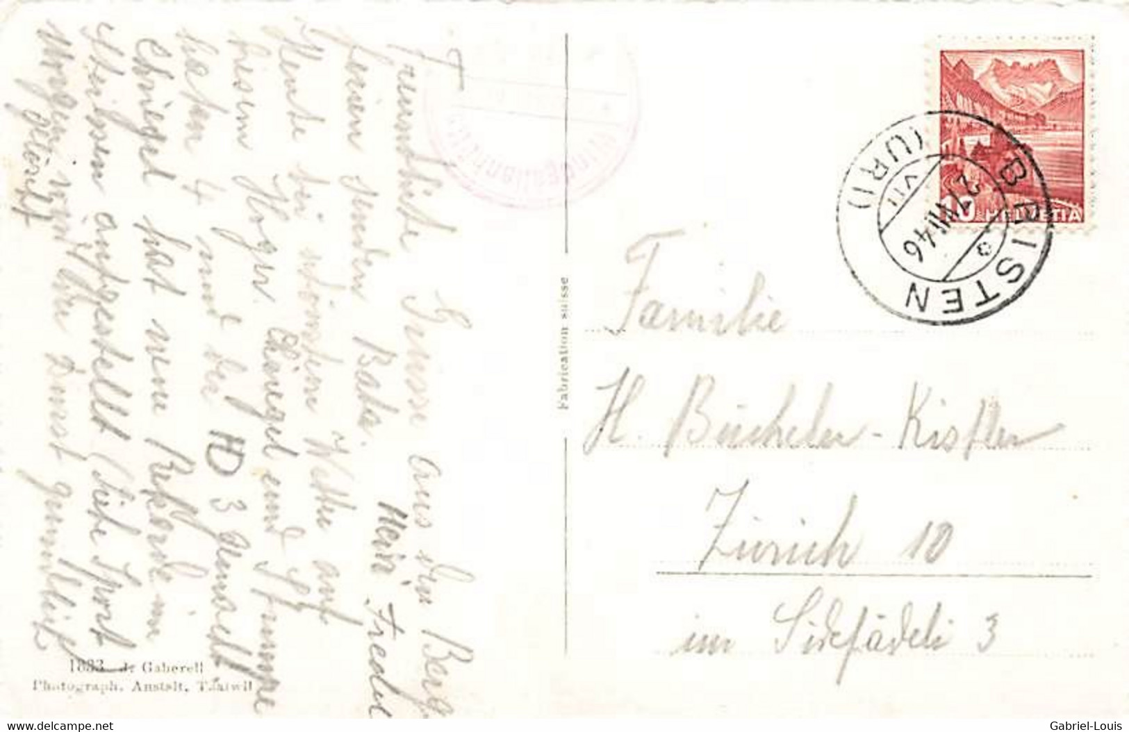 Windgälle Vom Höhlenstock Aus Cachet Bristen 1946 - Other & Unclassified