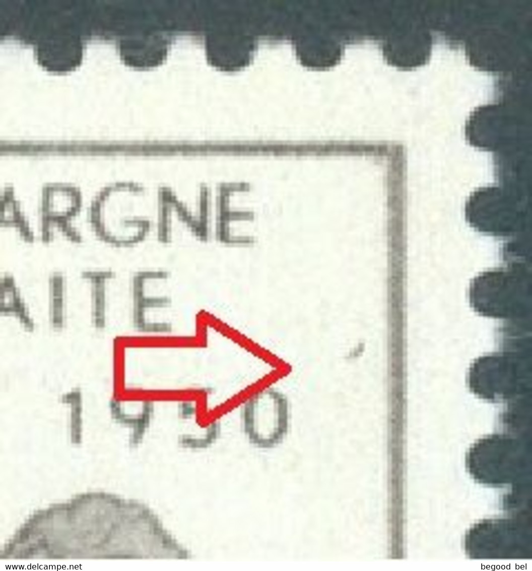 BELGIUM - 1950 - MVLH/* - GRIFFURE PRES DU CADRE SUPERIEUR DROIT - COB 826 Luppi V3 - Lot 25522 - Other & Unclassified