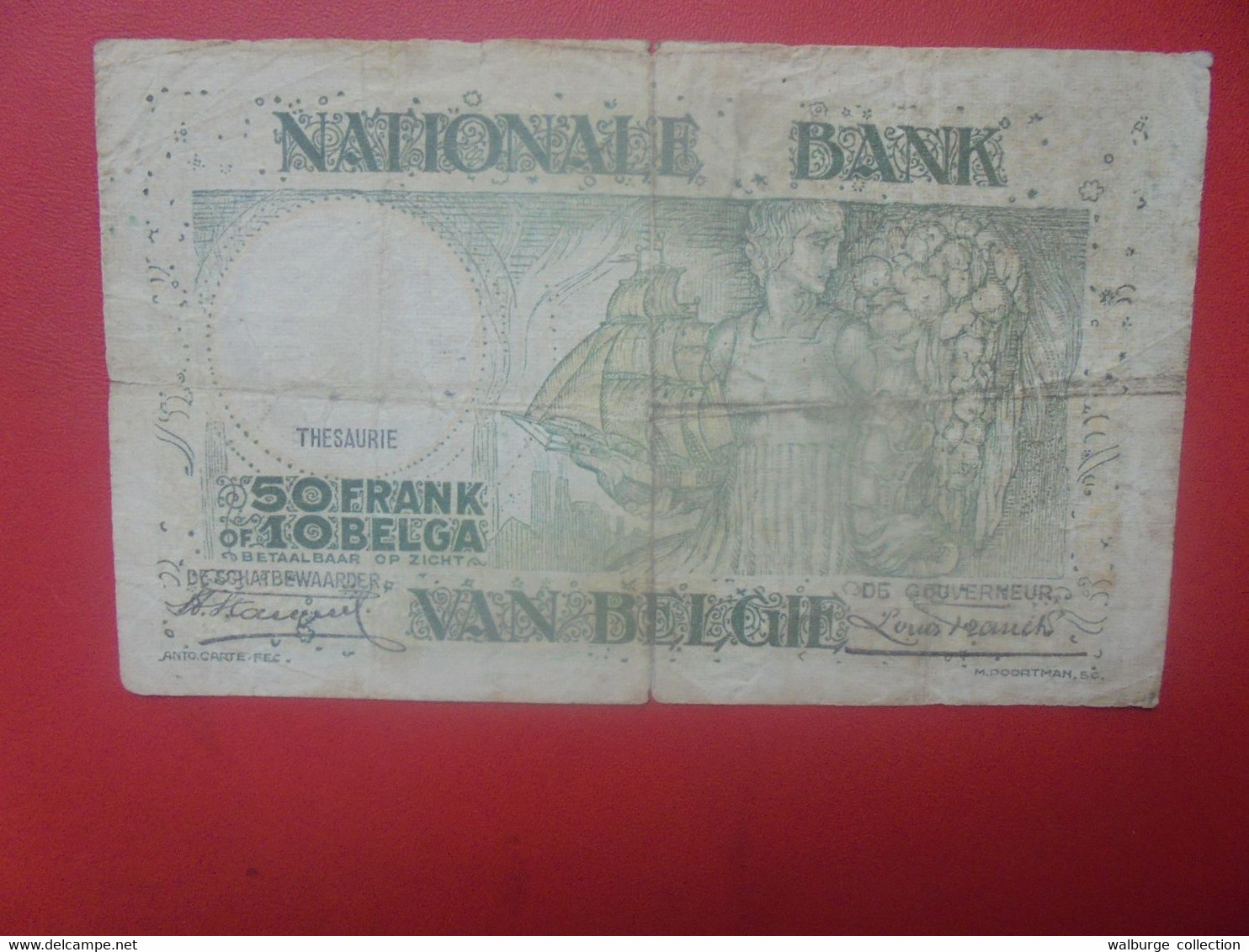 BELGIQUE 50 Francs 1935 (Date+rare) Circuler (B.27) - 50 Francs