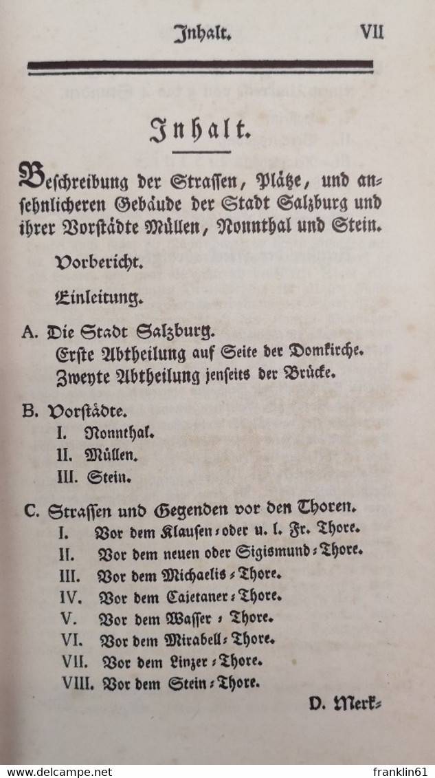 Beschreibung Des Erzstiftes Und Reichsfüstenthums Salzburg In Hinsicht Auf Topographie Und Statistik. - 4. Neuzeit (1789-1914)