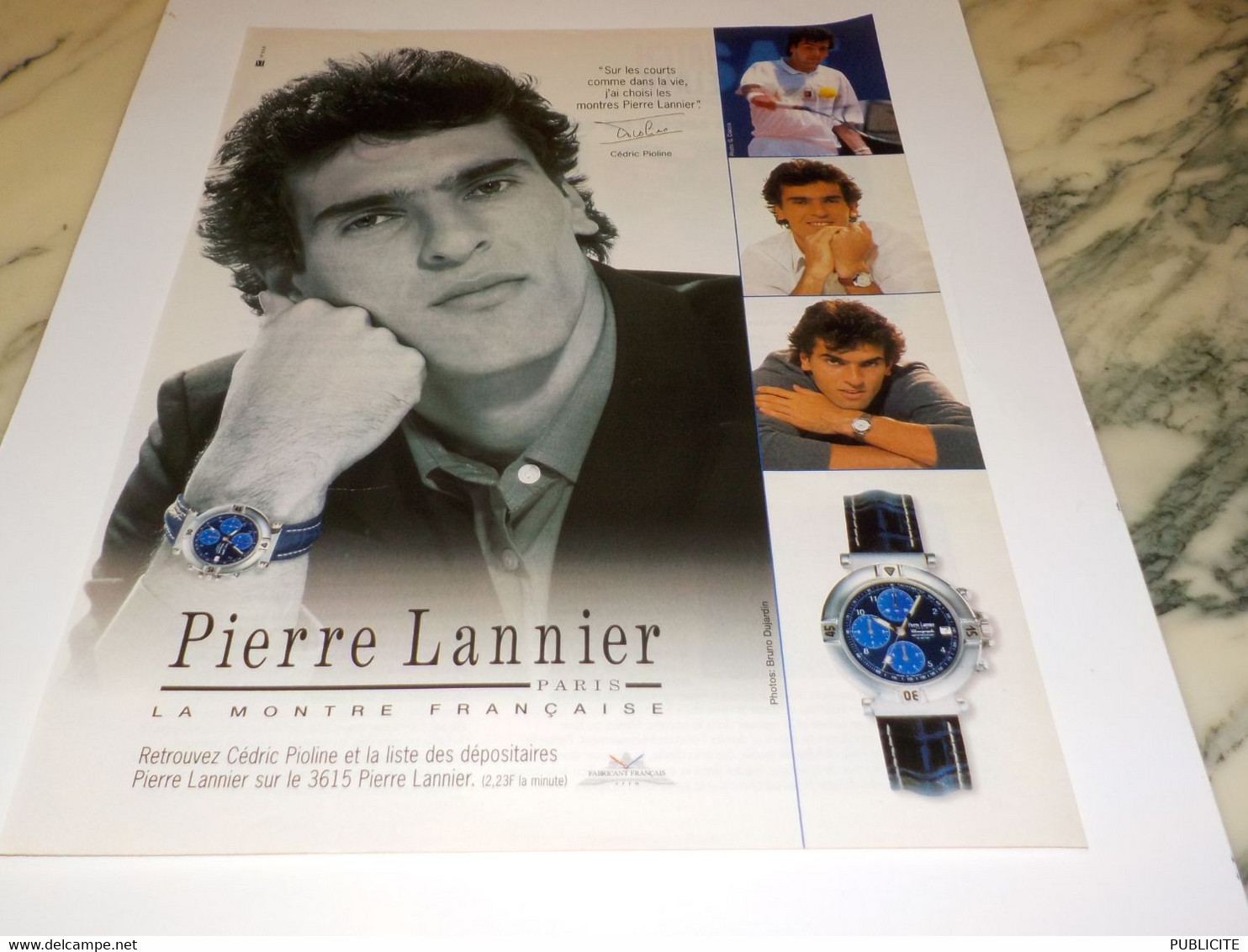 ANCIENNE PUBLICITE CEDRIC  PIOLINE LA MONTRE FRANCAISE PIERRE LANNIER  1996 - Other & Unclassified