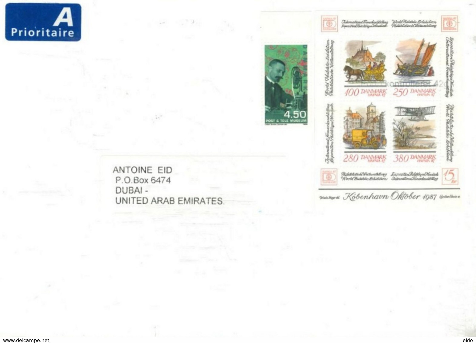 DANMARK  - STAMPS  COVER SENT TO DUBAI. - Airmail