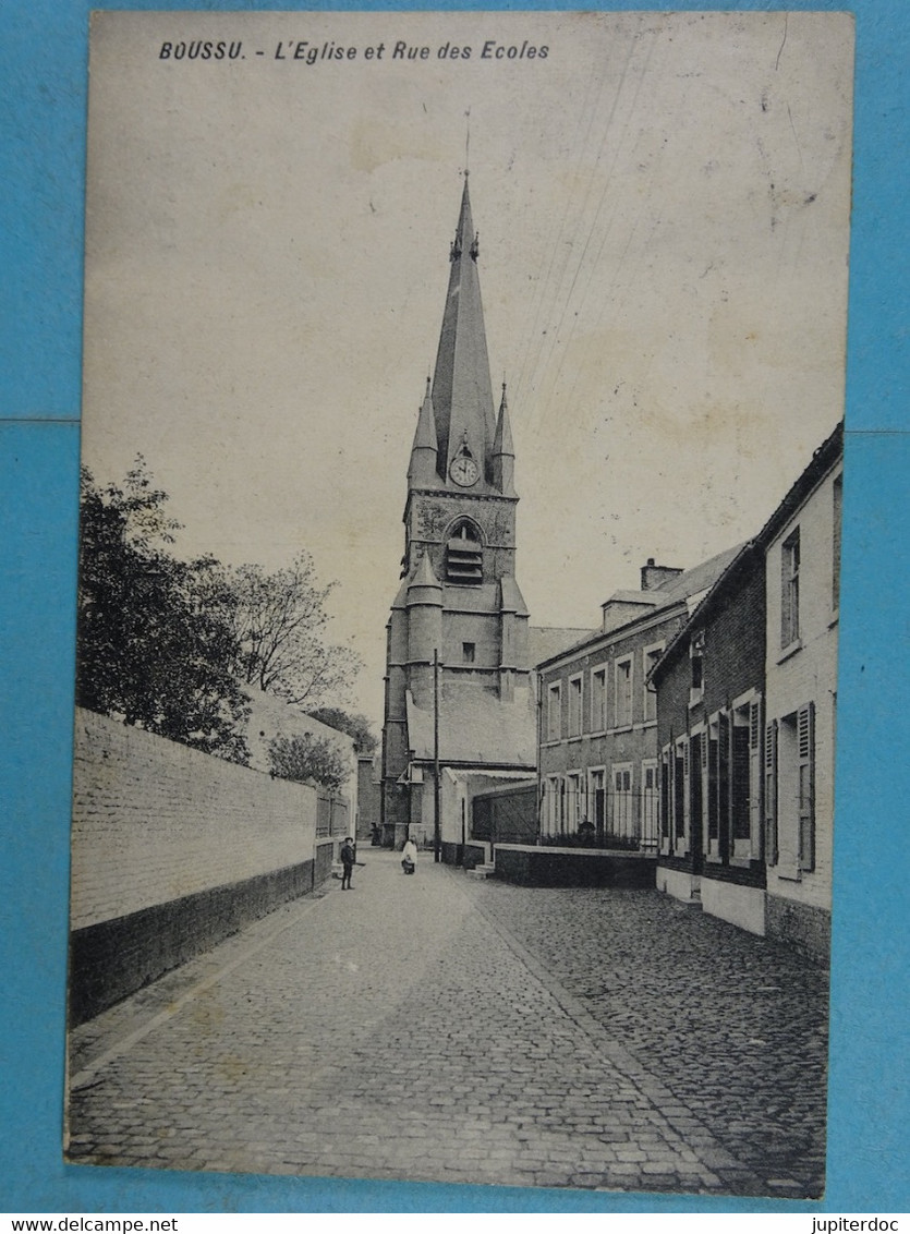 Boussu L'Eglise Et Rue Des Ecoles - Boussu