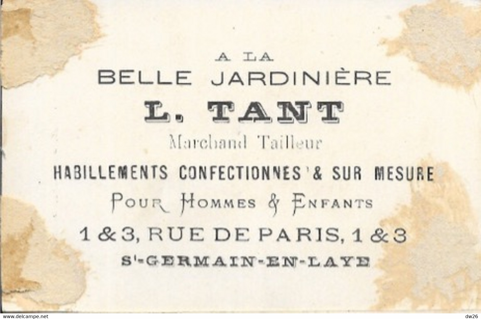 Chromo A La Belle Jardinière, Saint-Germain-en-Laye - Le Faisant Doré - L. Tant, Tailleur - Other & Unclassified
