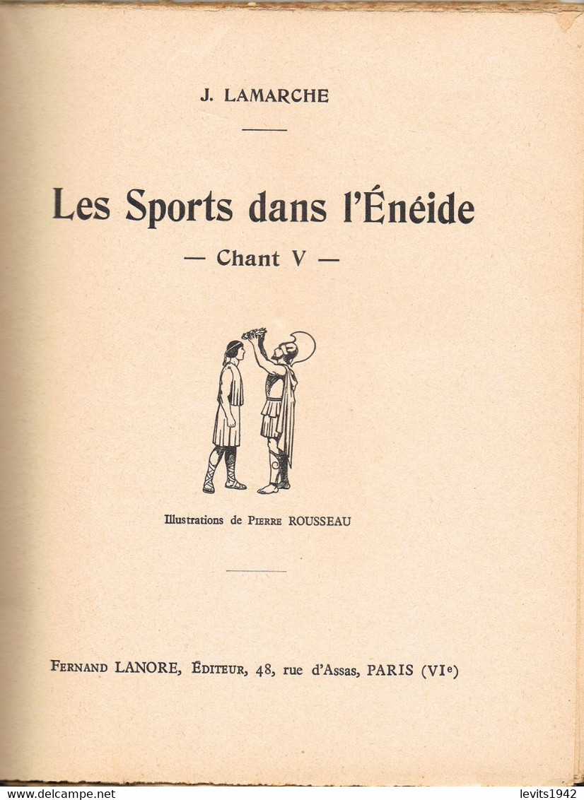 LIVRE - LES SPORTS DANS L'ENEIDE - 1937 - - Bücher