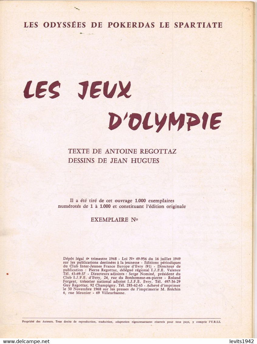 LIVRE - LES JEUX D'OLYMPIE EN BANDE DESSINNEES - 1968 - - Bücher