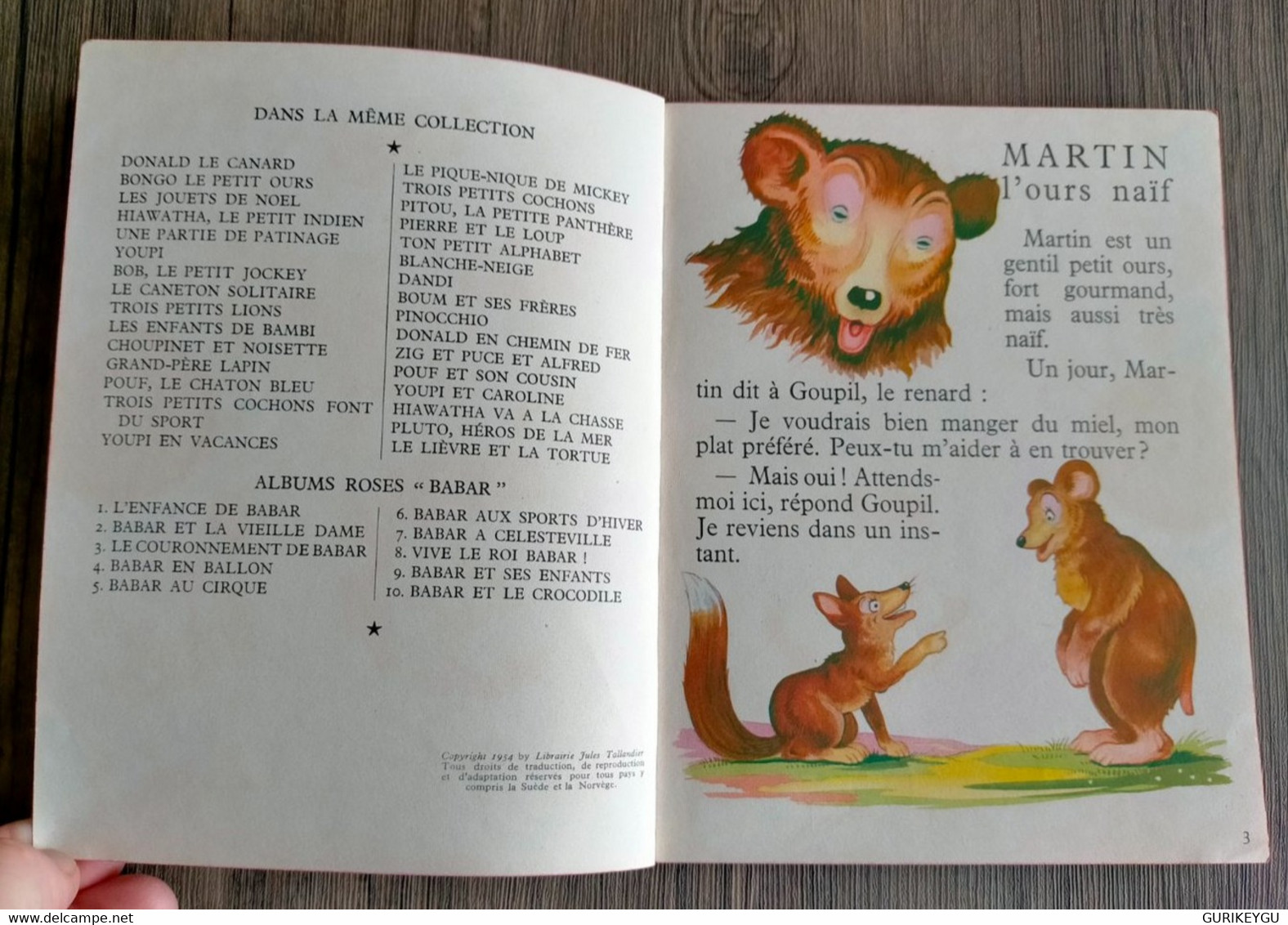 Martin  L'ours Naïf N° 9 De   Benjamin Rabier En EO 1954 Les Albums Roses - Pif & Hercule