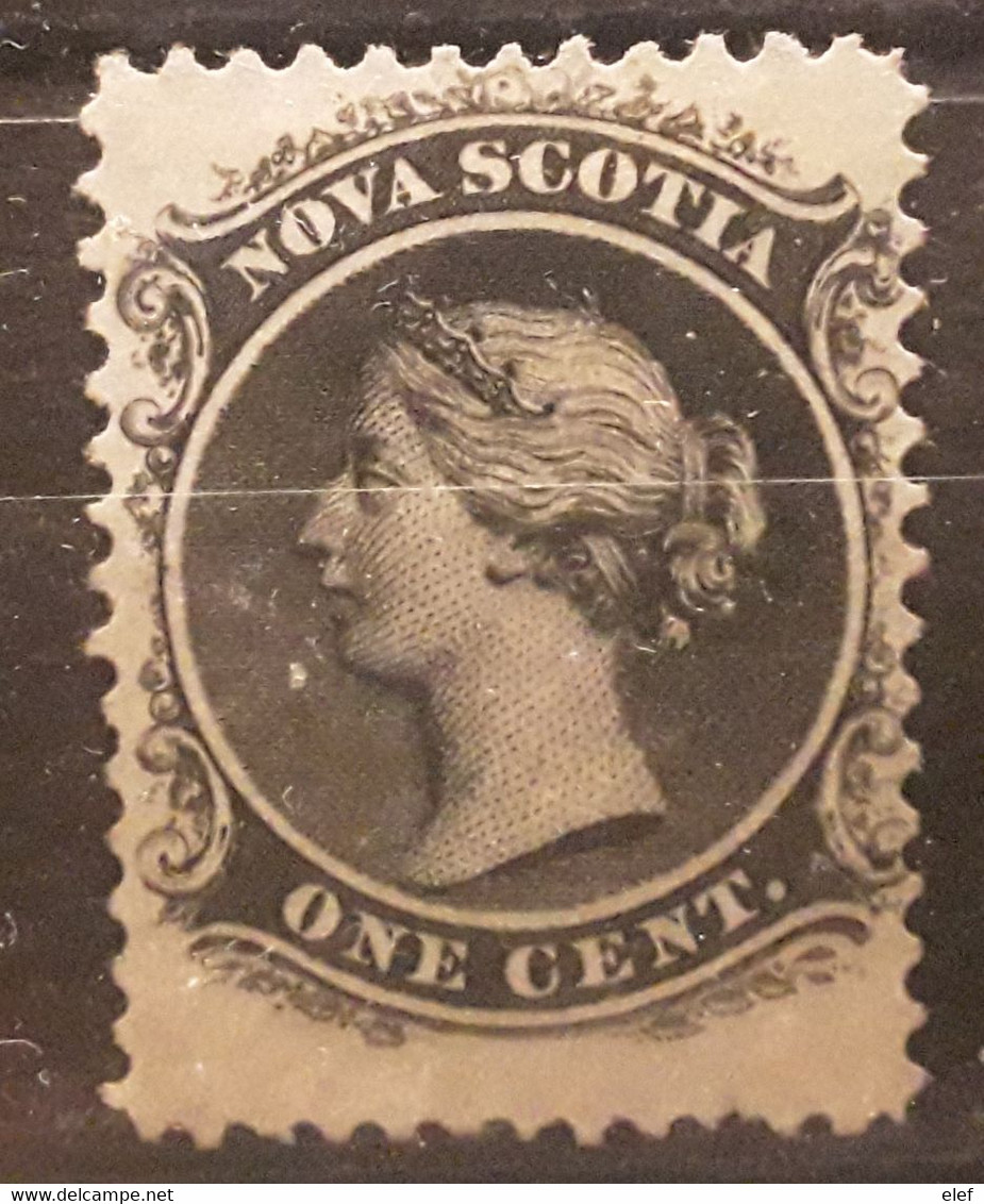 NOVA SCOTIA, Nouvelle Ecosse, Canada 1860 Queen Victoria Yvert No 5, 1 C Noir Neuf (*) , TB - Unused Stamps