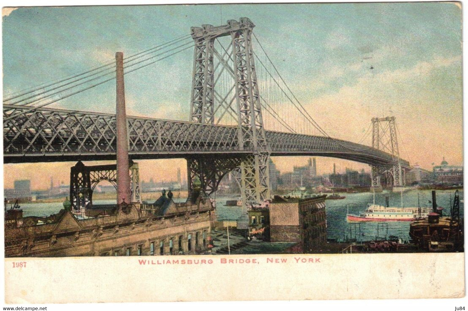 USA - Etats-Unis - New York - Williamsburg Bridge New York - Post Card For Udine (Italia) - 10 Juin 1907 - Bruggen En Tunnels