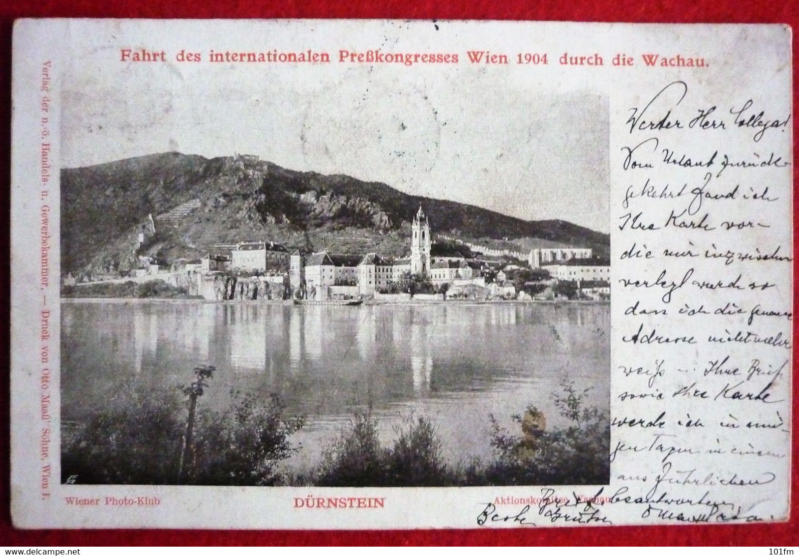 WACHAU, DES INTERNATIONALEN PRESSKONGRESSES WIEN 1904 - DURNSTEIN - Wachau