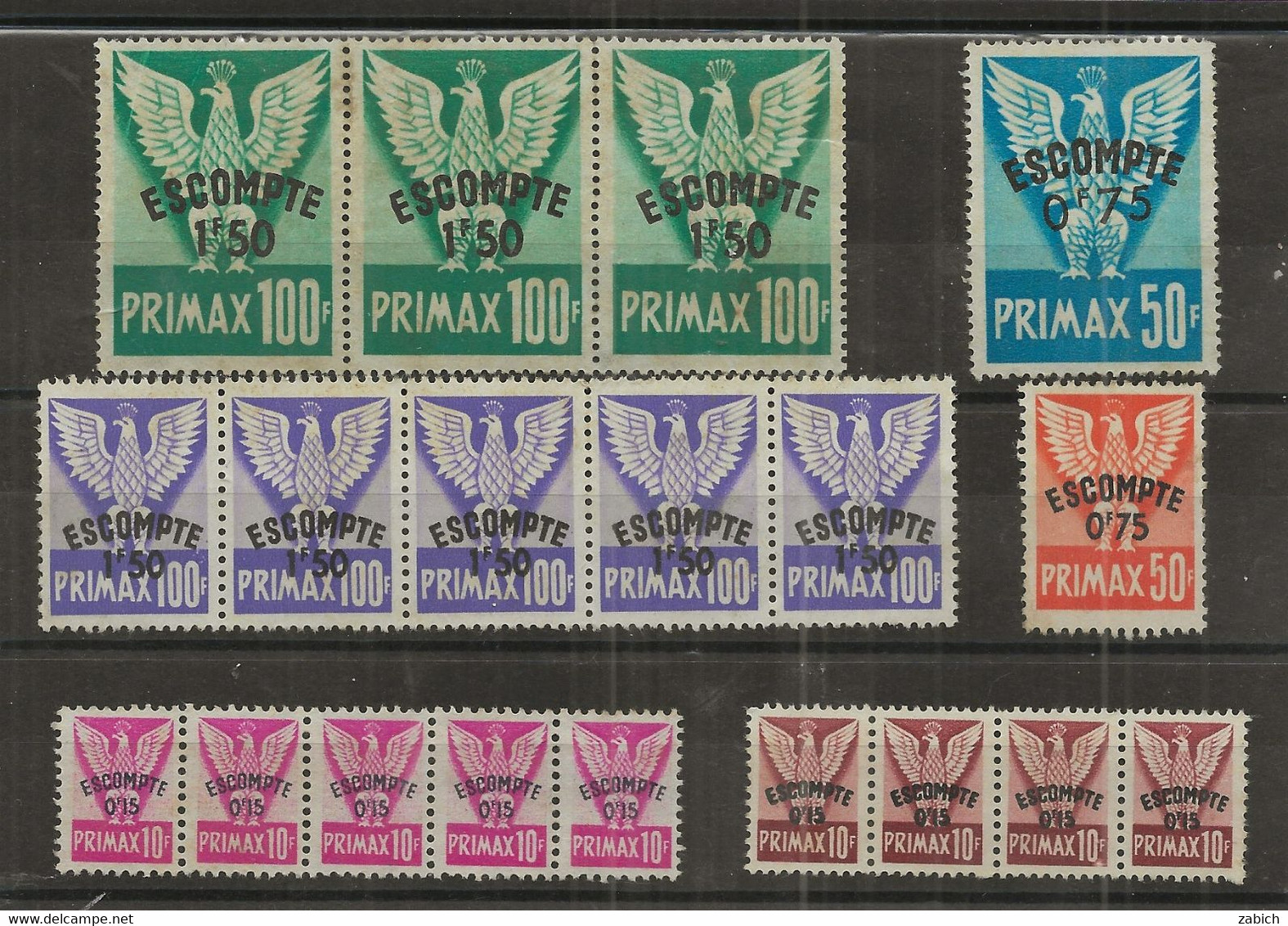 FRANCE  Timbres PRIMES PRIMAX 100F  50F   10F - Other & Unclassified