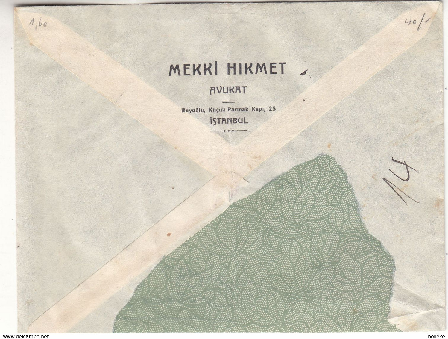 Turquie - Lettre Recom De 1938 ? - Oblit Pera - Exp Vers Paris - Brieven En Documenten