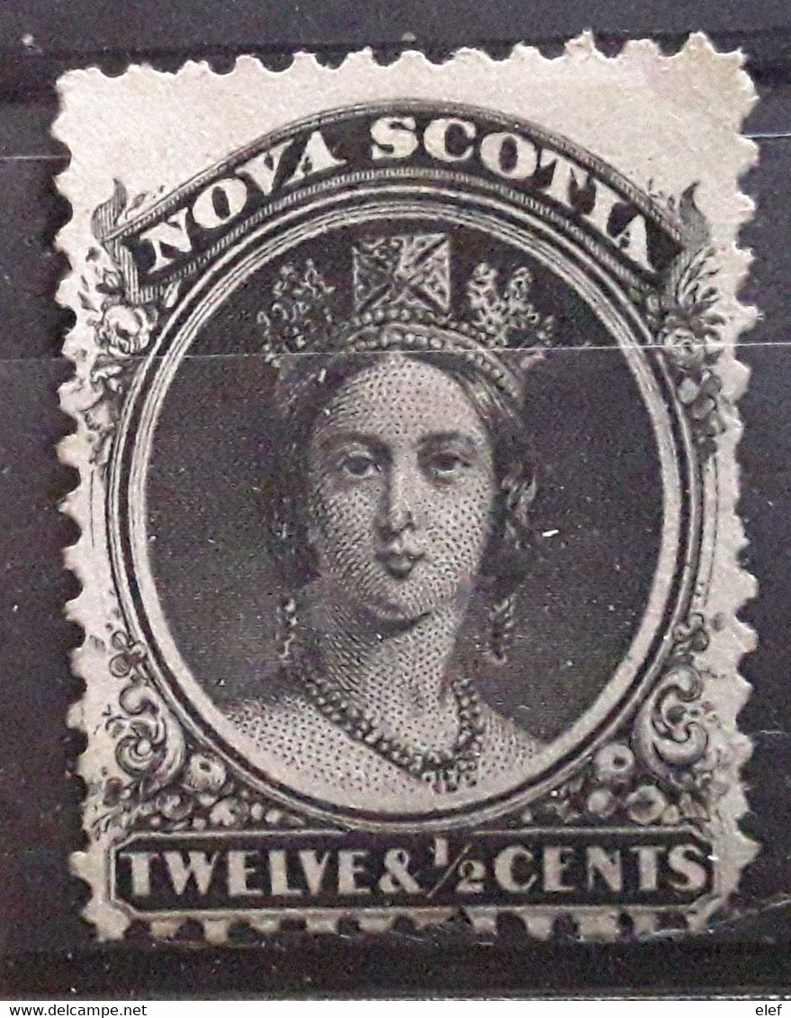 NOVA SCOTIA, Nouvelle Ecosse, Canada 1860 Queen Victoria Yvert No 10 B,  12 1/2 C Noir Neuf (*) , TB - Ungebraucht