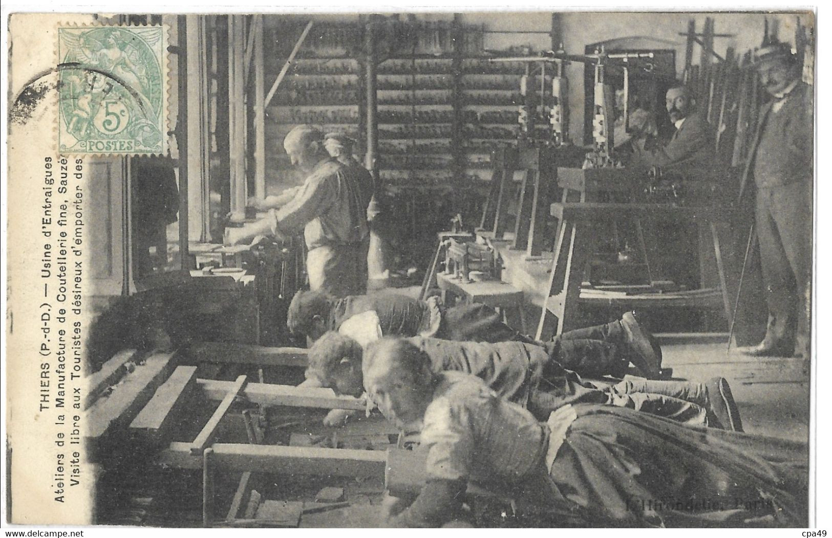 63    THIERS  USINE  D' ENTRAIGUES  ATELIERS DE LA MANUFACTURE DE  COUTELLERIE  FINE SAUZEDE  PERE ET FILS - Thiers