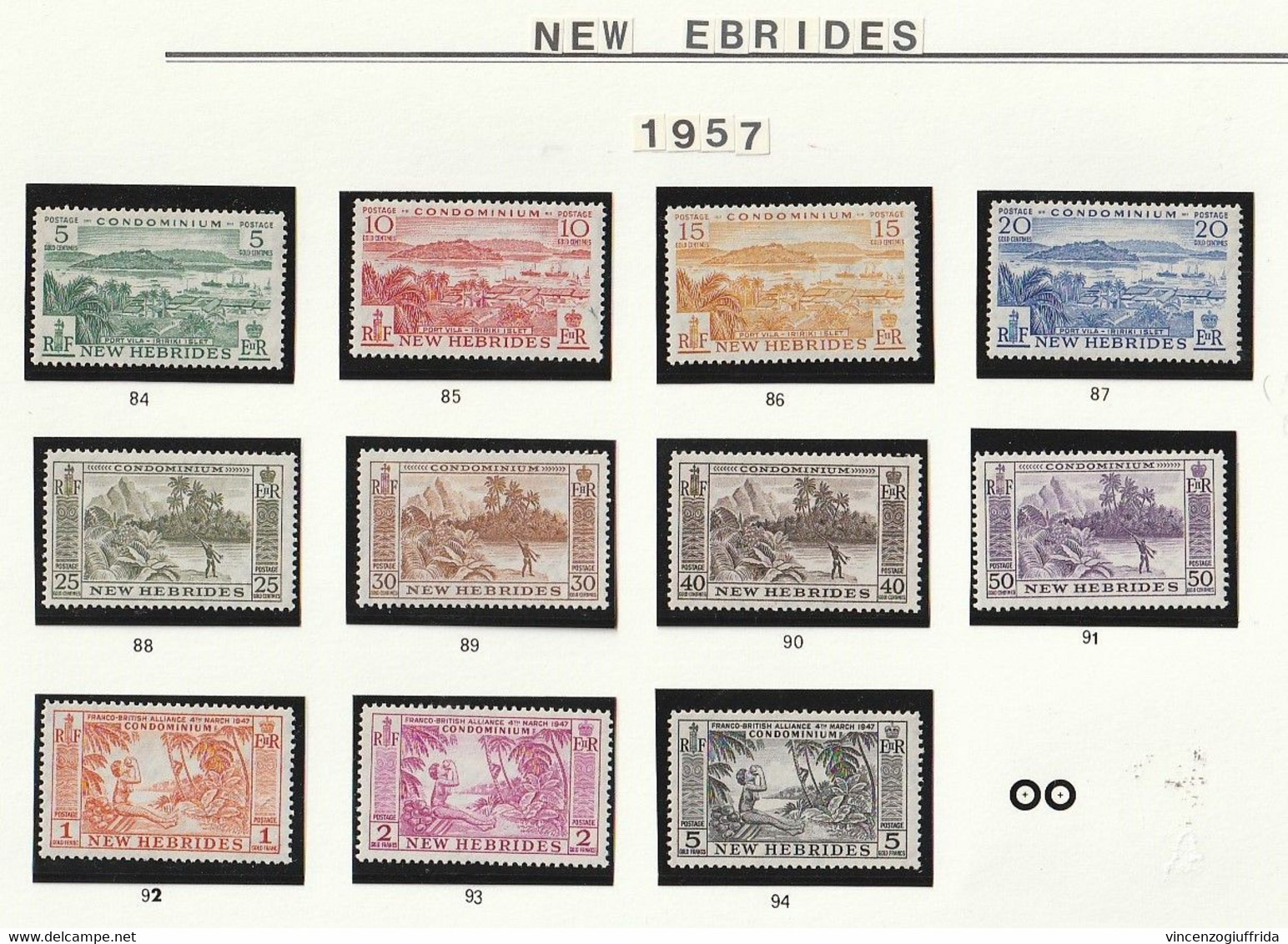 NEW EBRIDES Condominium 1957  Motivi Locali Serie 172/182 **MNH - Unused Stamps