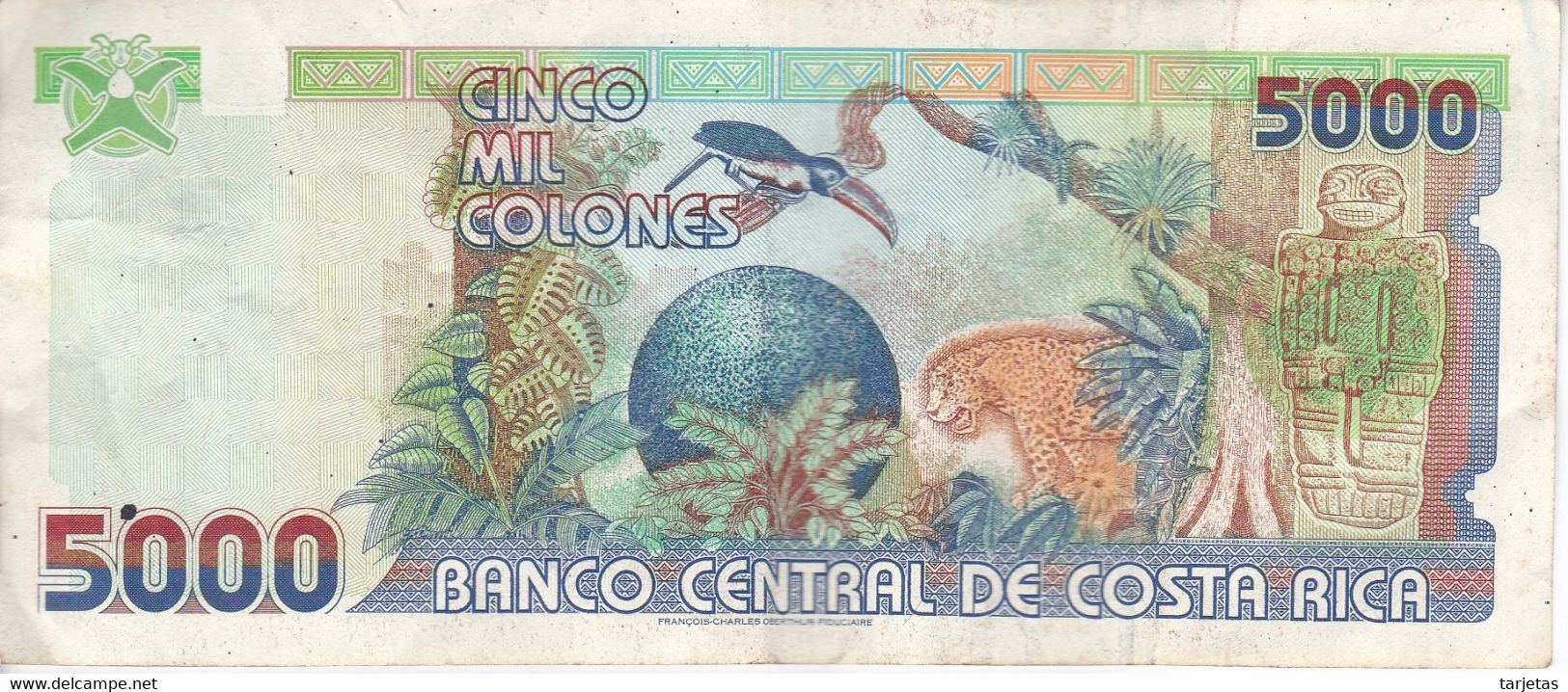 BILLETE DE COSTA RICA DE 5000 COLONES AÑO 2005 SERIE C CALIDAD MBC (VF) (BANKNOTE) - Costa Rica