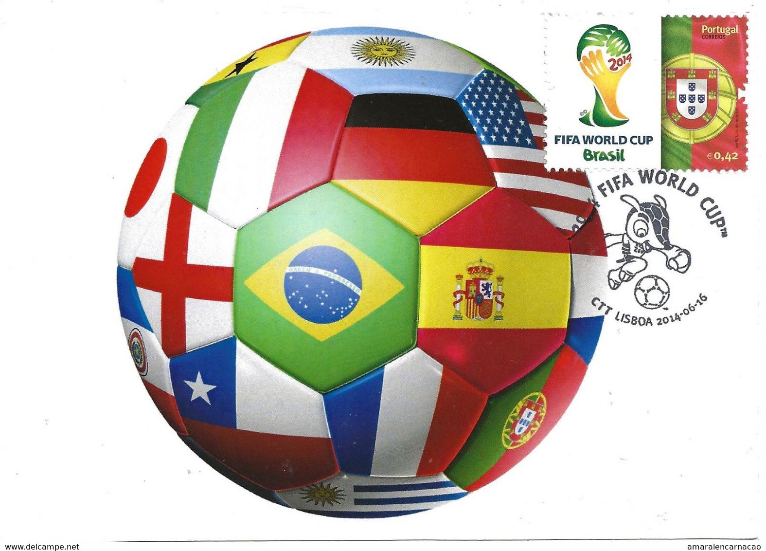 CARTE MAXIMUM - MAXIMUM CARD - MAXIMUM KARTE - CARTOLINA MAXIMA - PORTUGAL - FOOTBALL - COUPE DU MONDE - BRÈSIL / BRAZIL - 2014 – Brasile