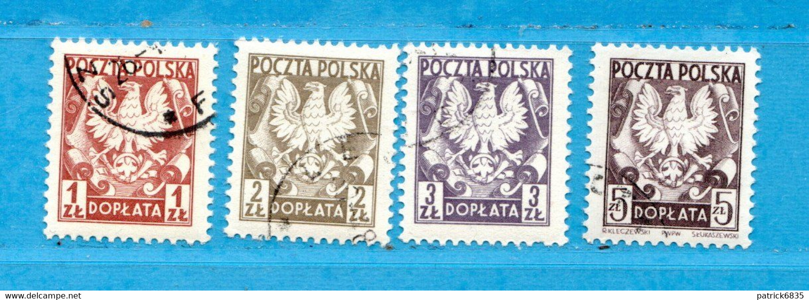 (Us.5) POLONIA ° - TAXE - 1980 -  Yv. 146 à 149.  Oblitéré Come Scansione - Portomarken