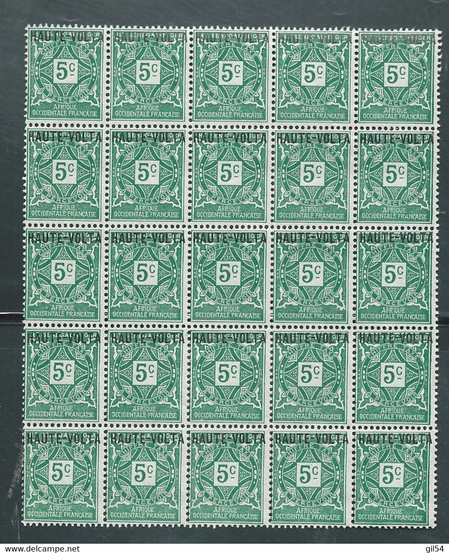 Haute Volta - Taxe    - Yvert N°11 **  X 25 ( Morceau De Feuille  ( Plis Sur 1 Timbre    -   Cw 21137 - Timbres-taxe